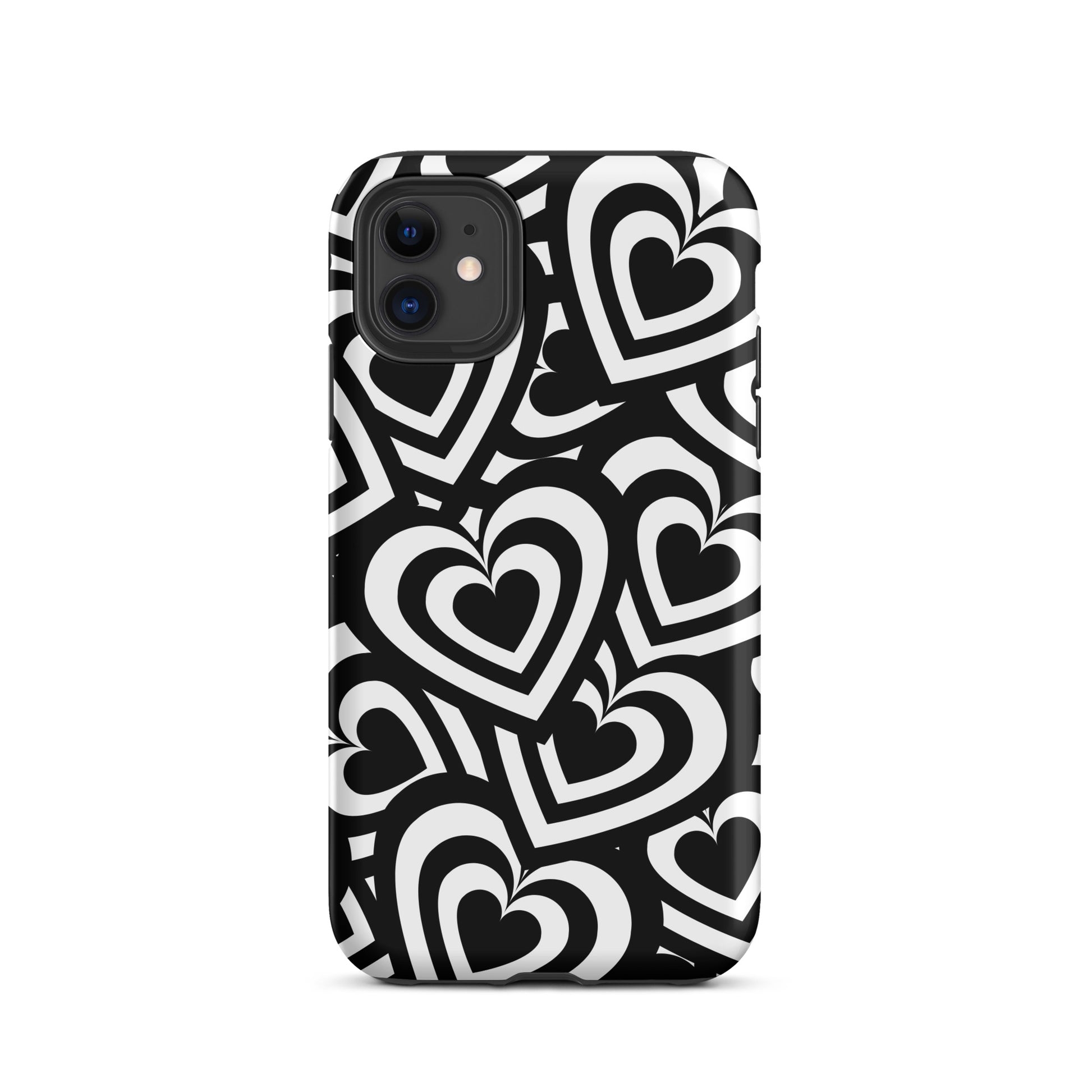 Black & White Hearts iPhone Case iPhone 11 Matte
