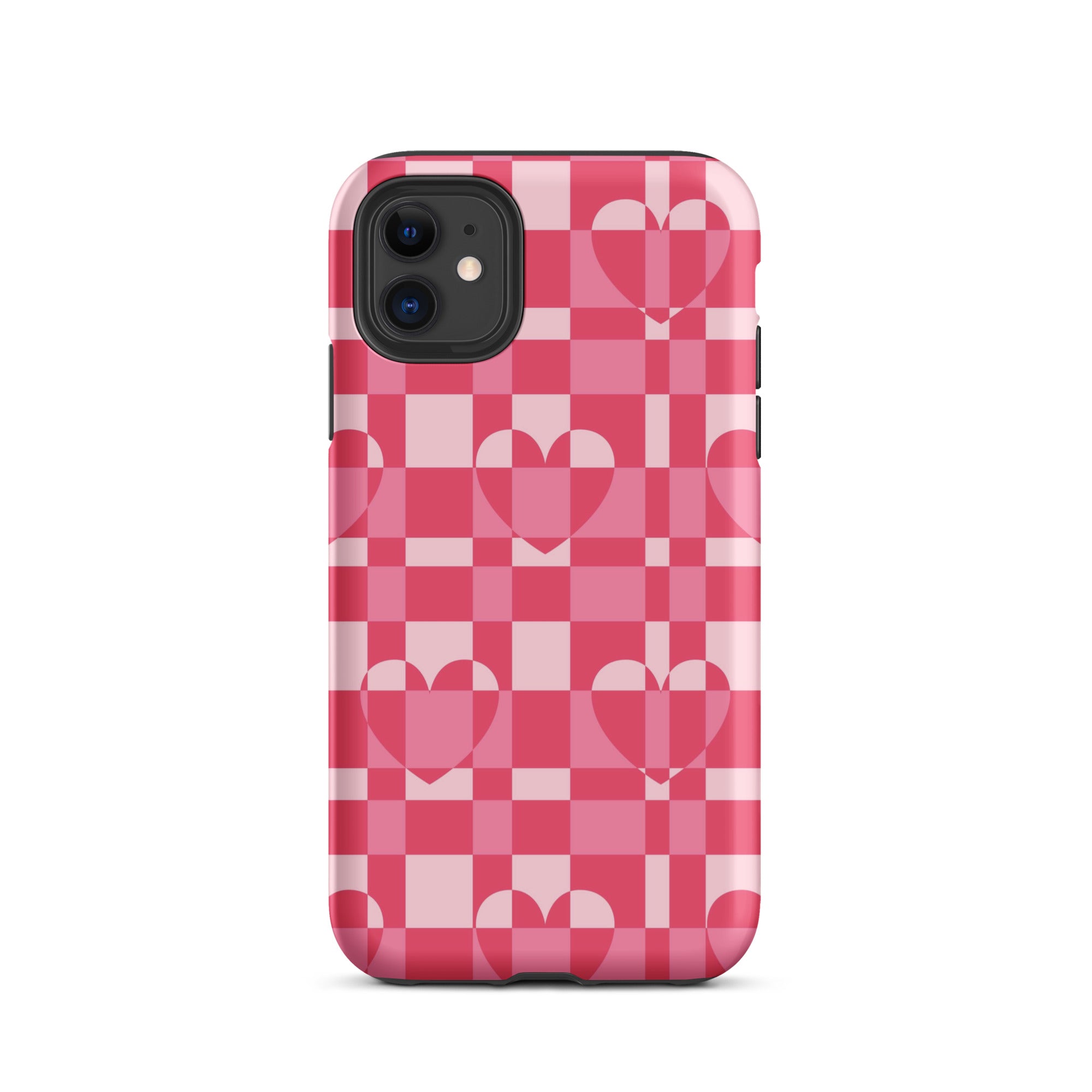 Hearts Checkered iPhone Case iPhone 11 Matte