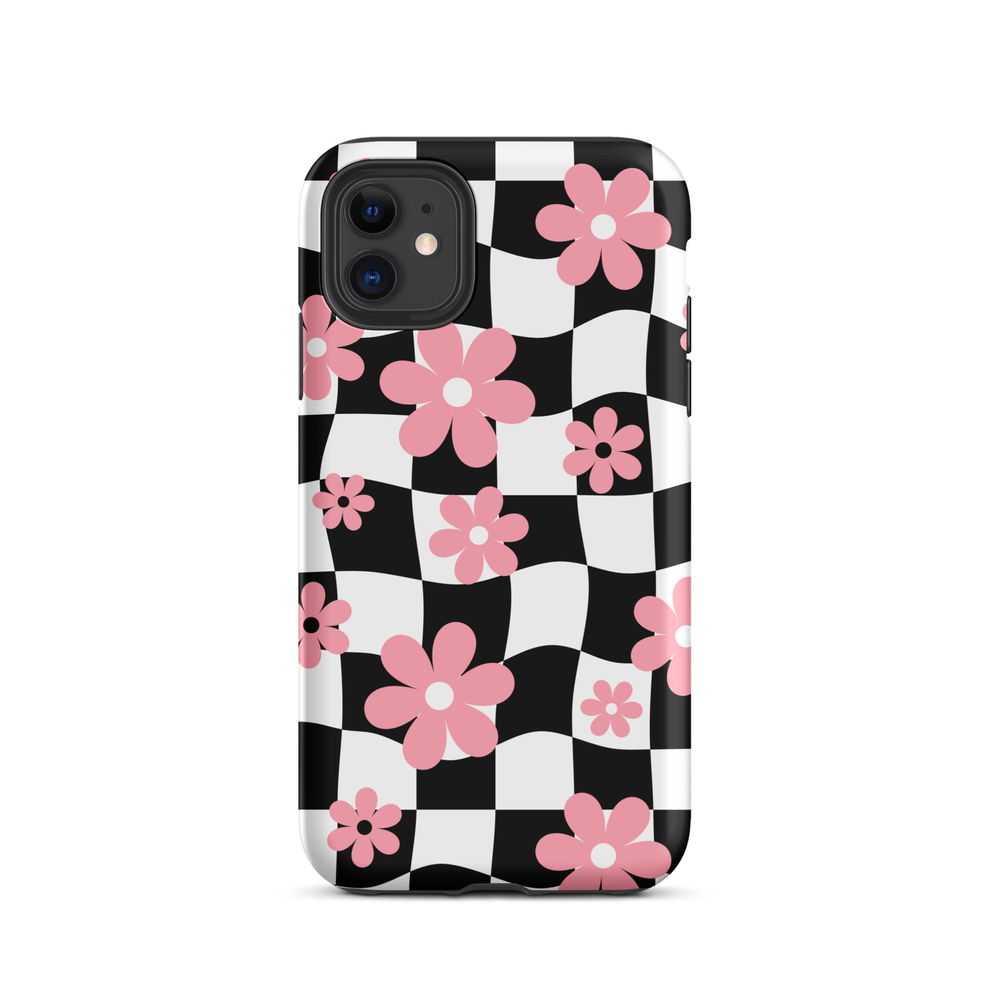 Floral Wavy Checkered iPhone Case iPhone 11 Matte