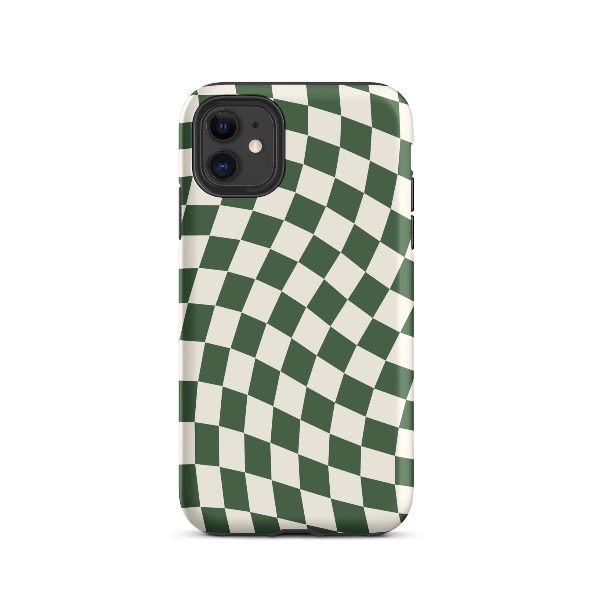 Green Wavy Checkered iPhone Case iPhone 11 Matte