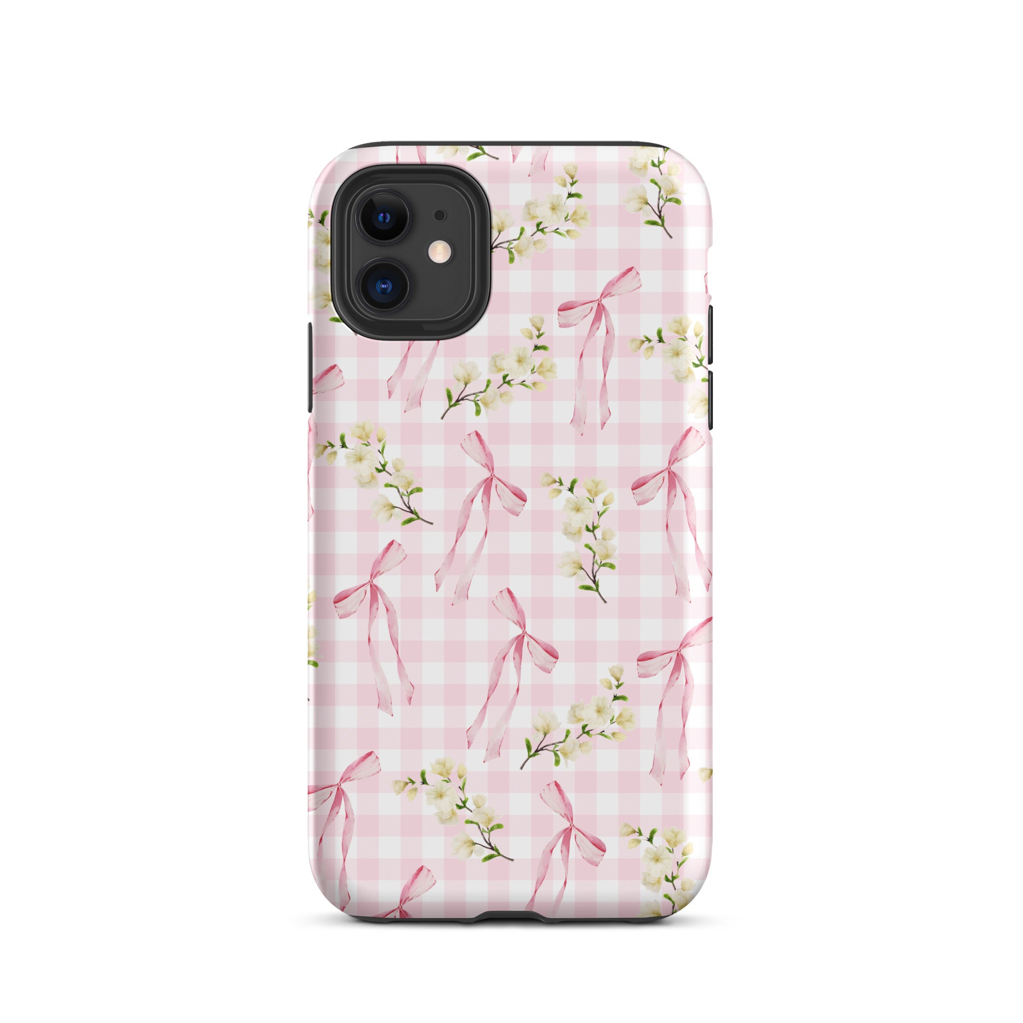 Pink Gingham Bows iPhone Case