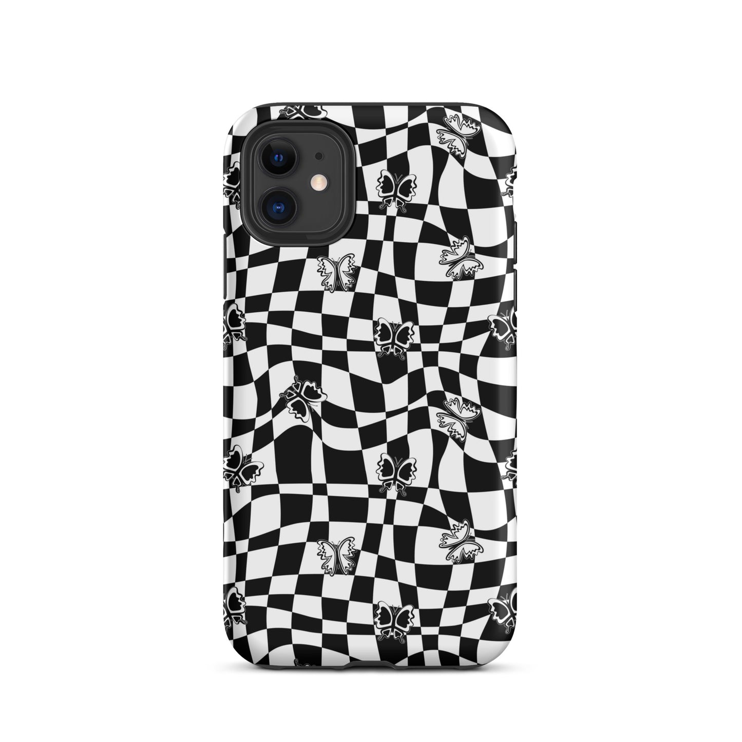 Butterfly Wavy Checkered iPhone Case