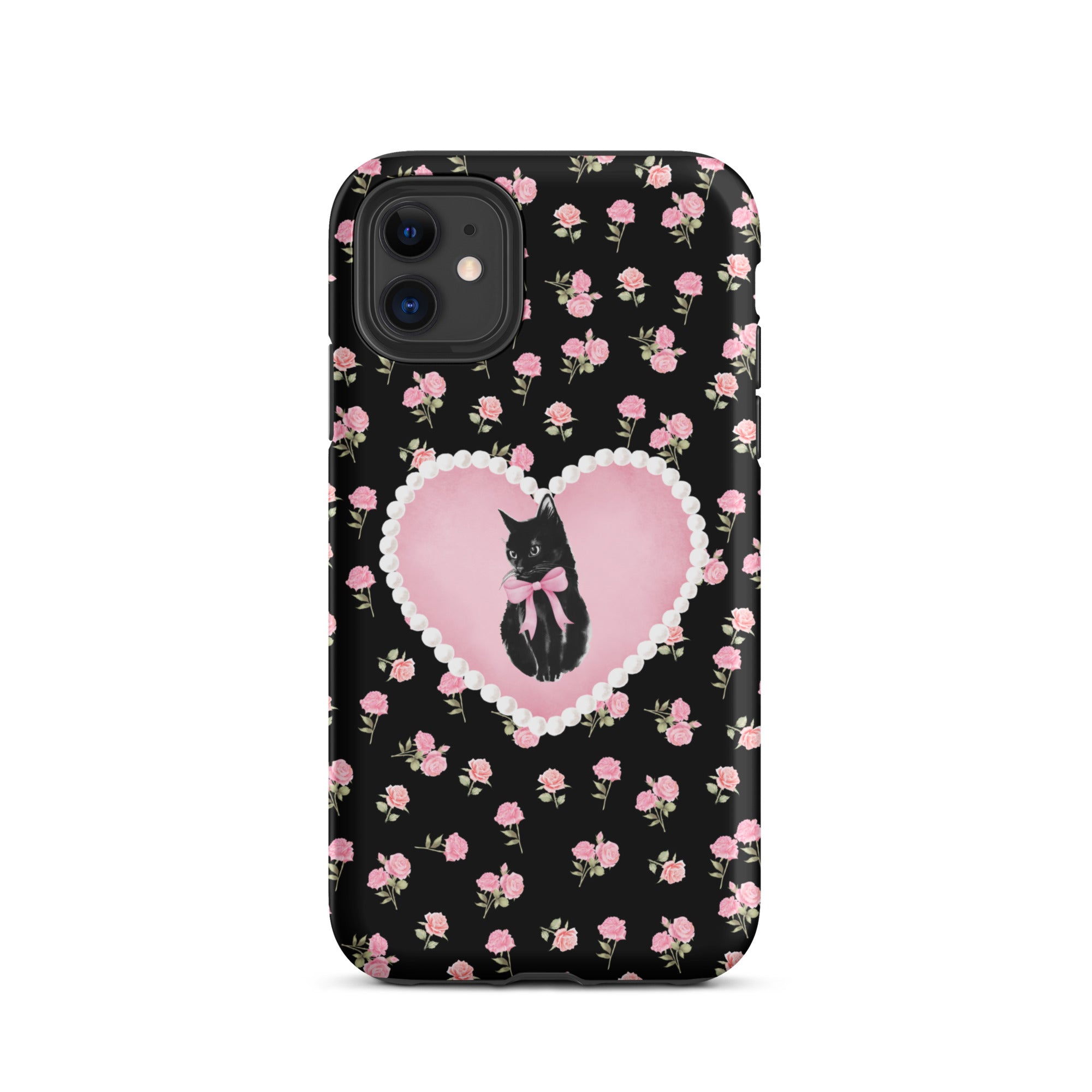 Black Féline Roses iPhone Case