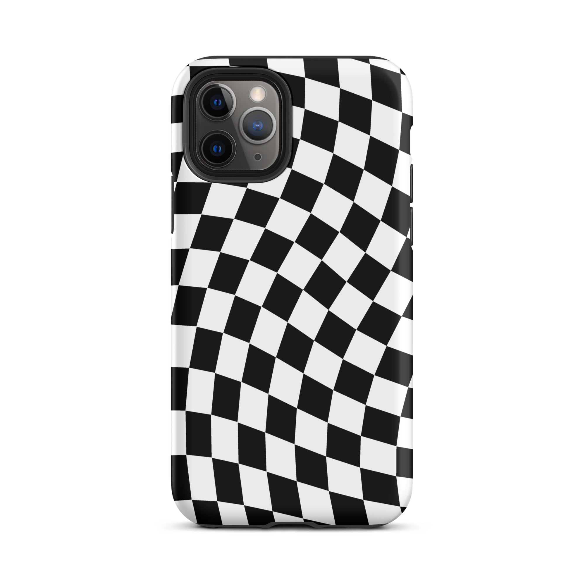 Black Wavy Checkered iPhone Case iPhone 11 Pro Matte