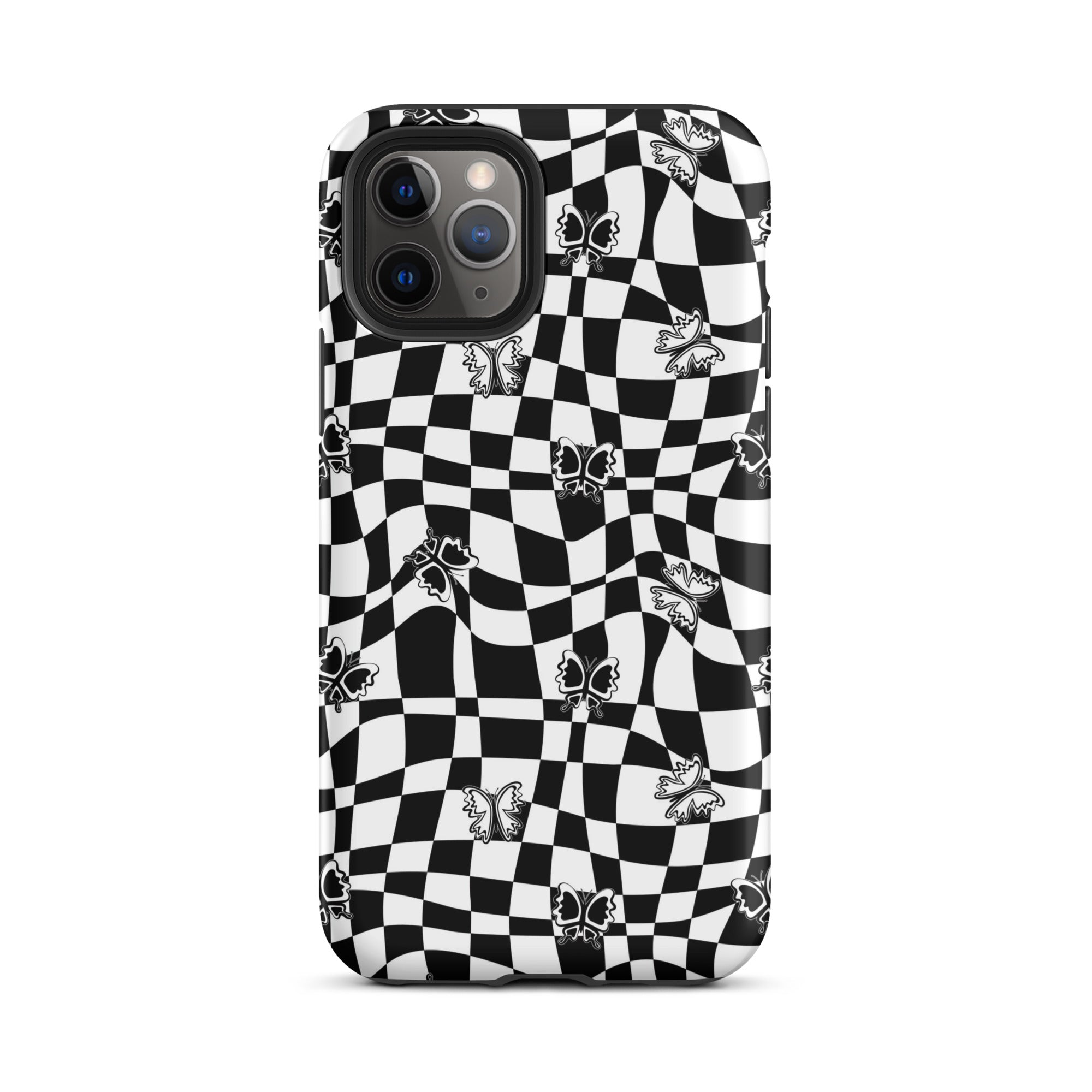 Butterfly Wavy Checkered iPhone Case iPhone 11 Pro Matte