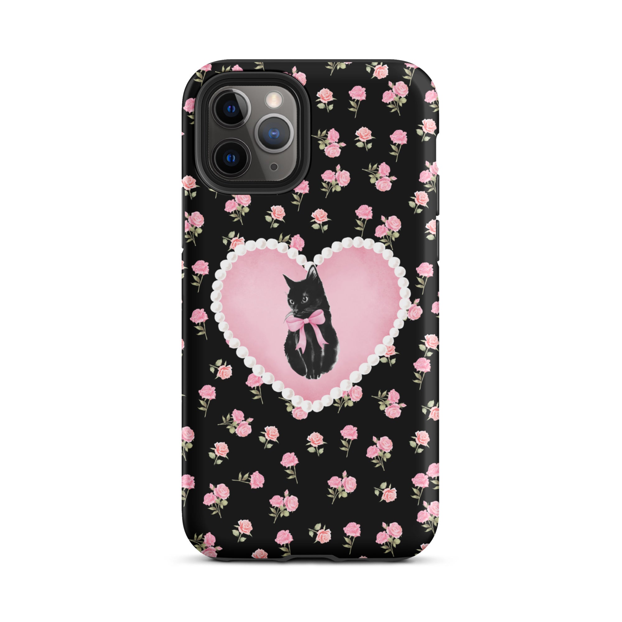 Black Féline Roses iPhone Case