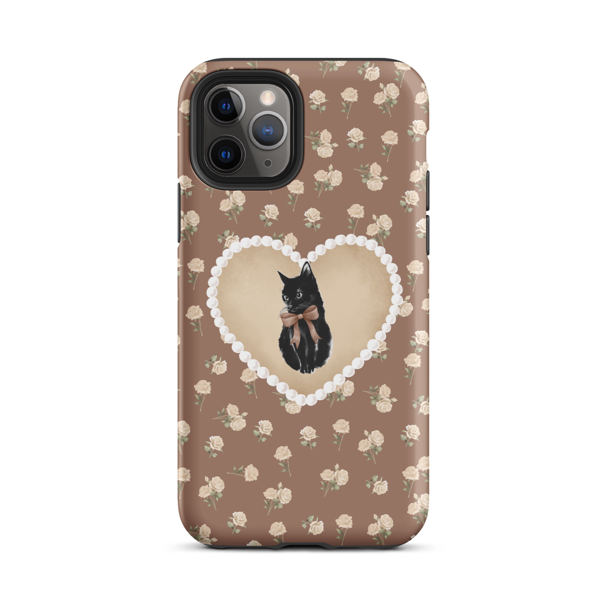 Brown Féline Roses iPhone Case