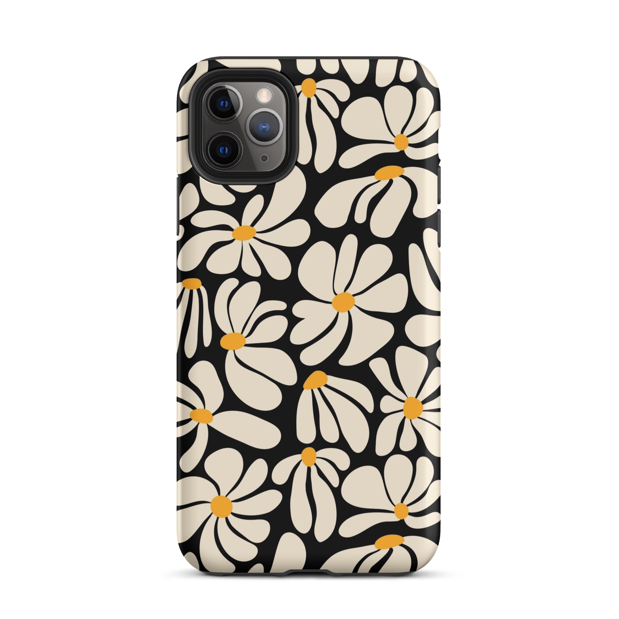 Black Retro Flowers iPhone Case iPhone 11 Pro Max Matte