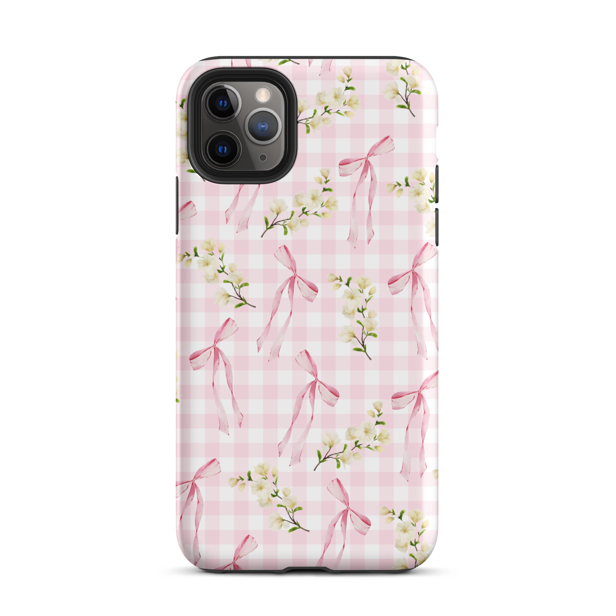 Pink Gingham Bows iPhone Case