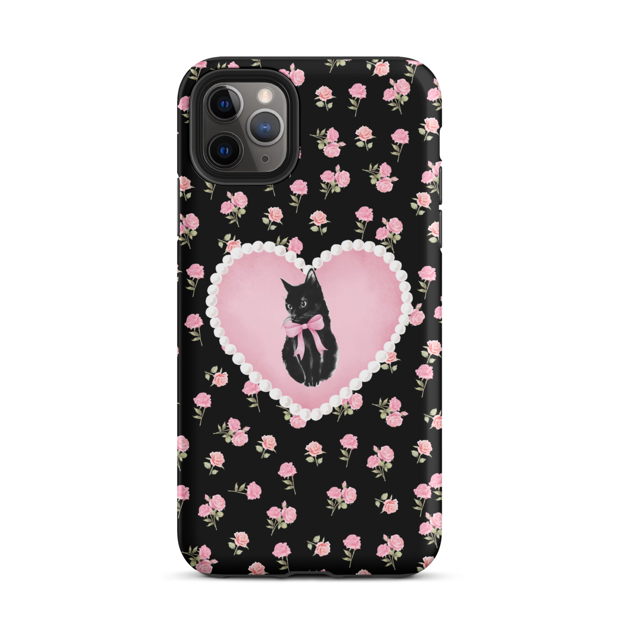 Black Féline Roses iPhone Case