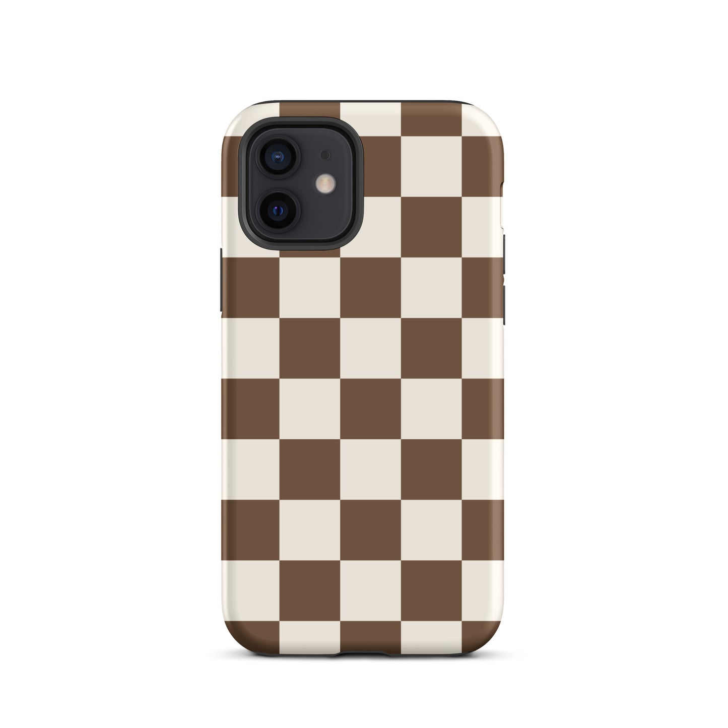 Brown Checkered iPhone Case iPhone 12 Matte