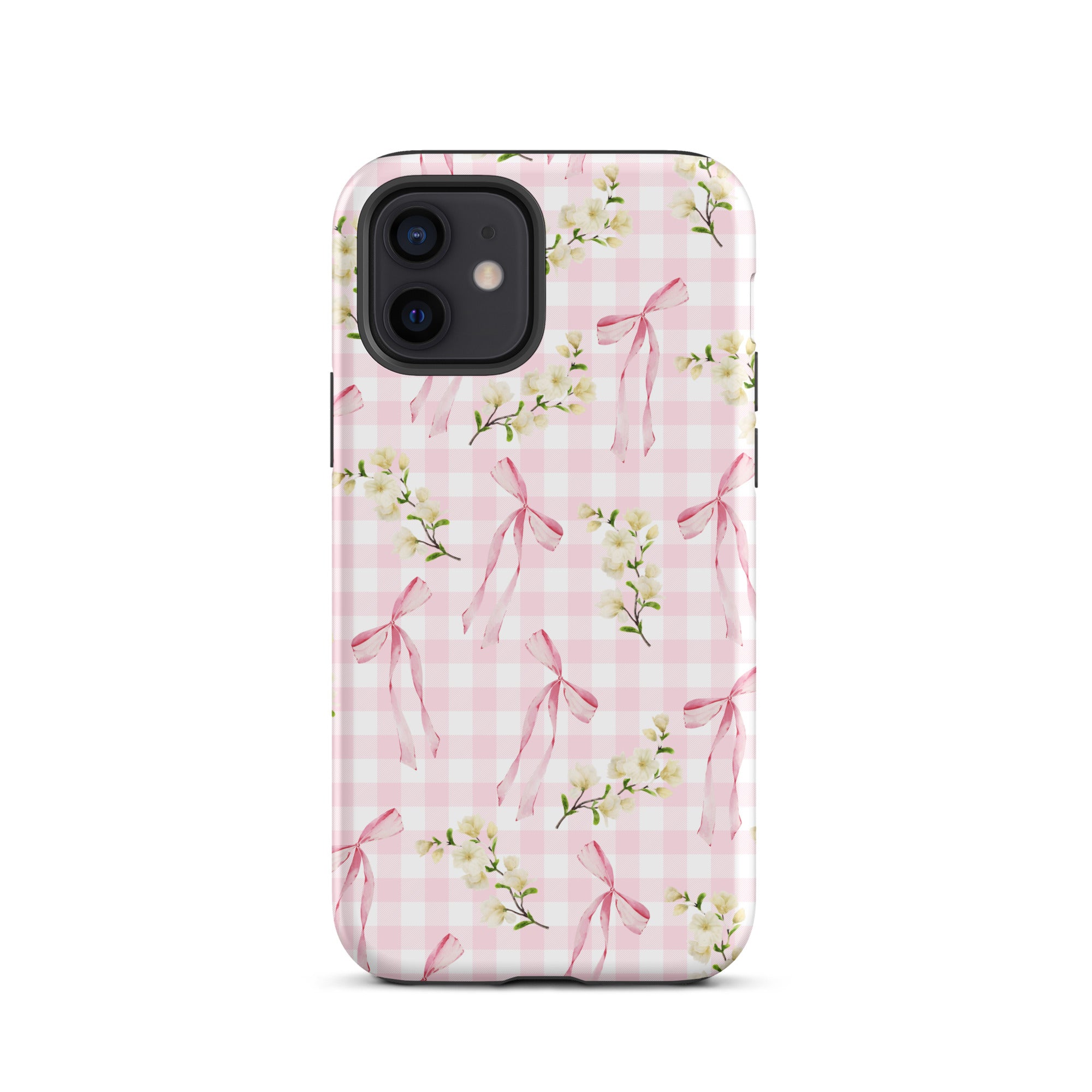 Pink Gingham Bows iPhone Case