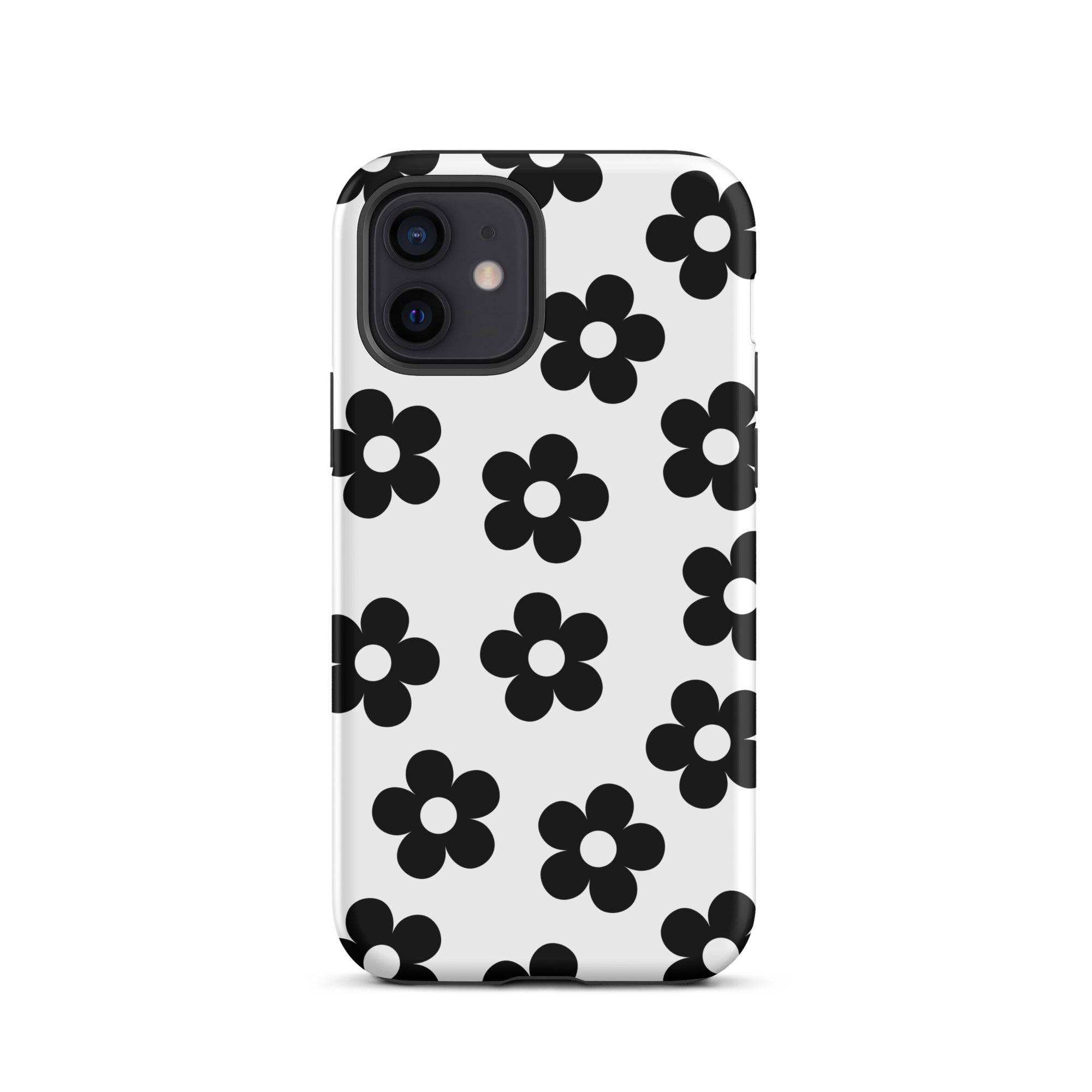 White Retro Flowers iPhone Case