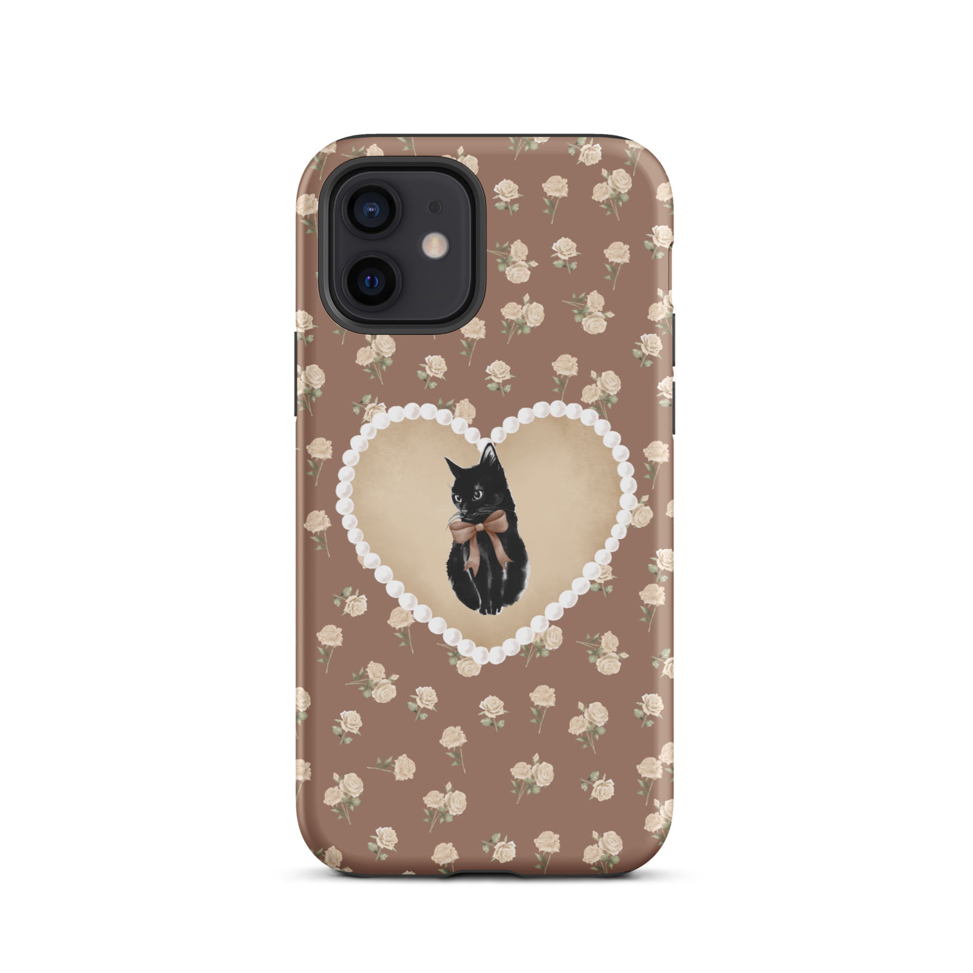 Brown Féline Roses iPhone Case