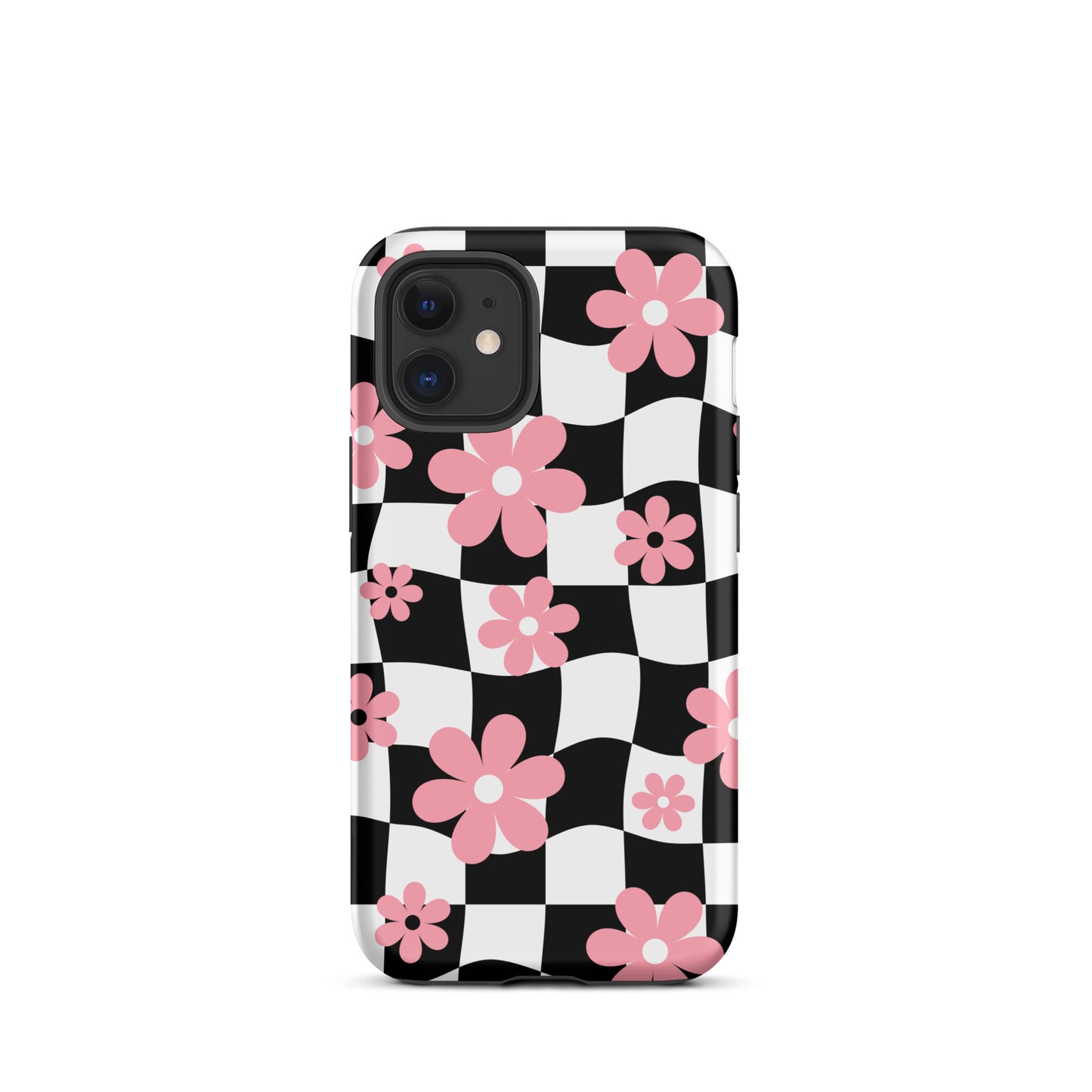 Floral Wavy Checkered iPhone Case iPhone 12 mini Matte