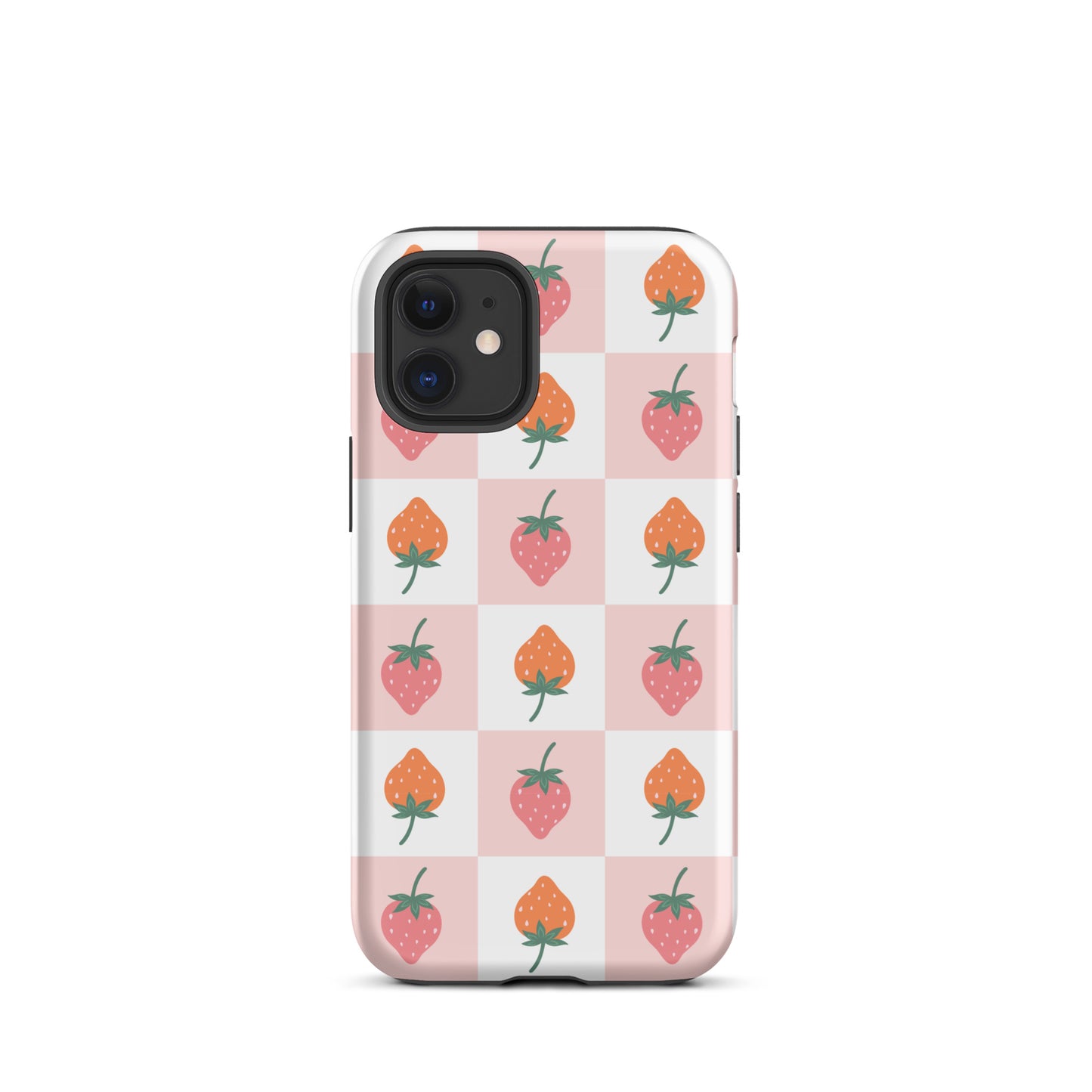 Strawberry Checkered iPhone Case iPhone 12 mini Matte