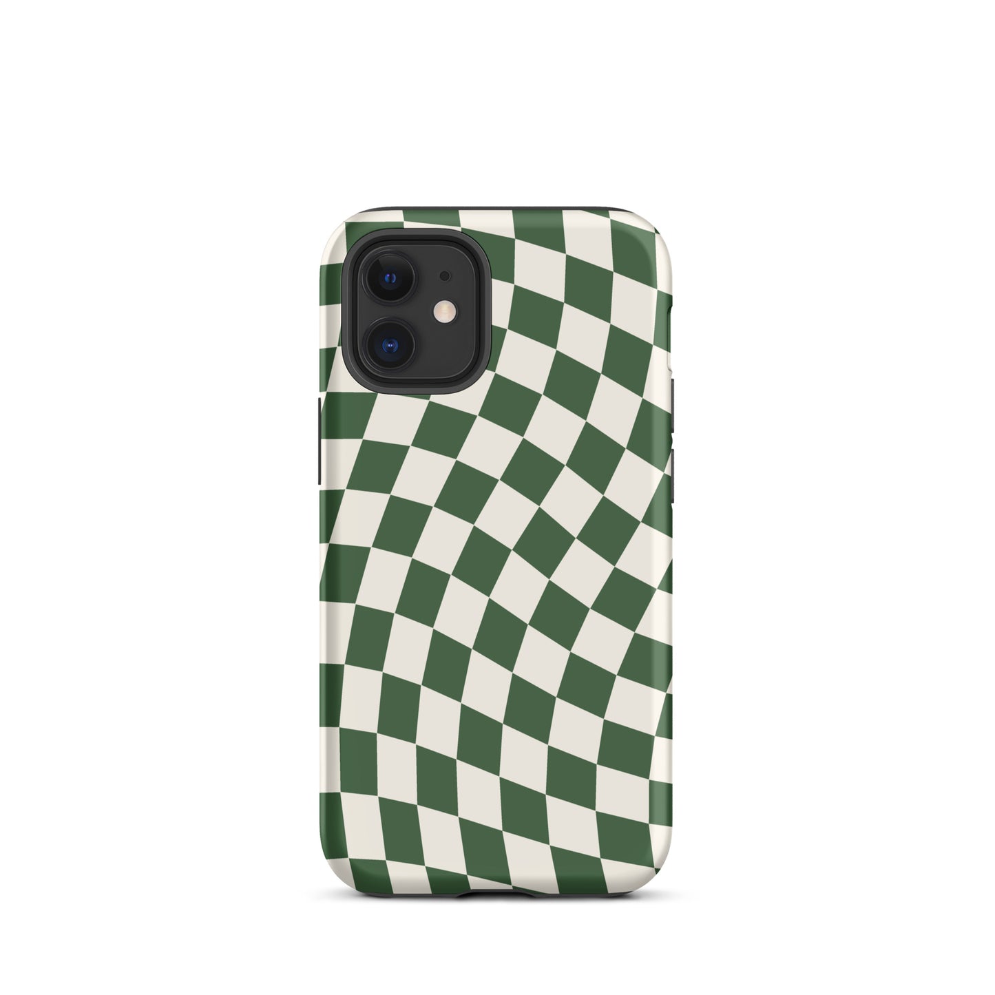 Green Wavy Checkered iPhone Case iPhone 12 mini Matte