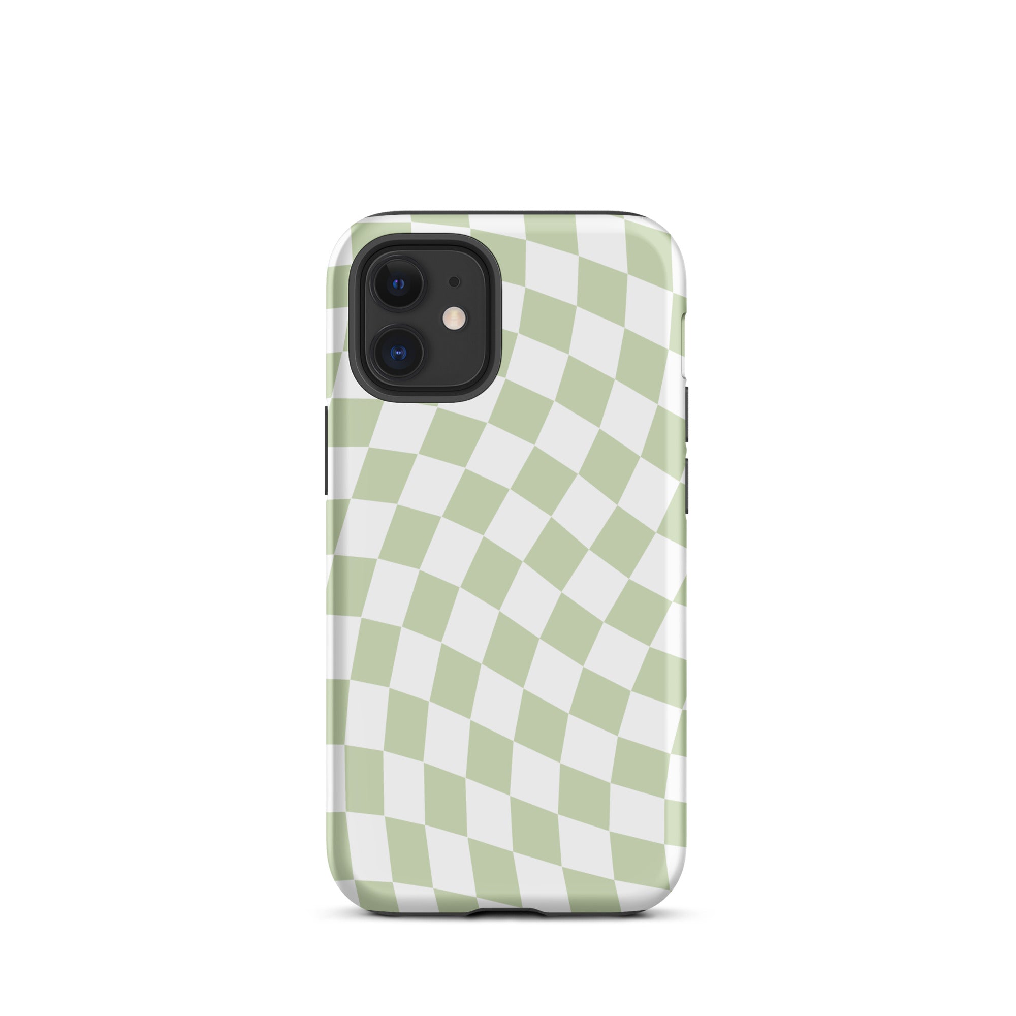 Light Green Wavy Checkered iPhone Case