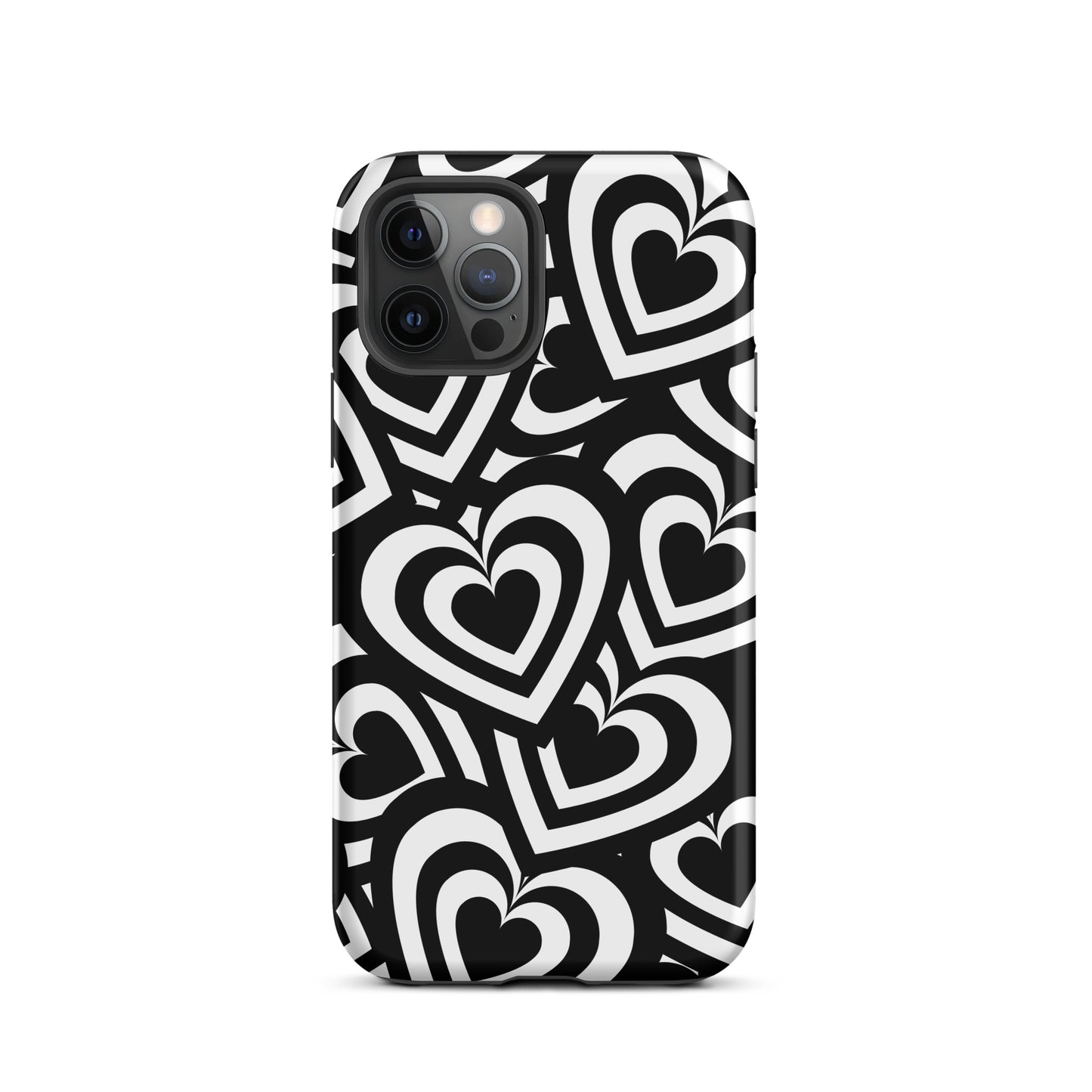 Black & White Hearts iPhone Case iPhone 12 Pro Matte
