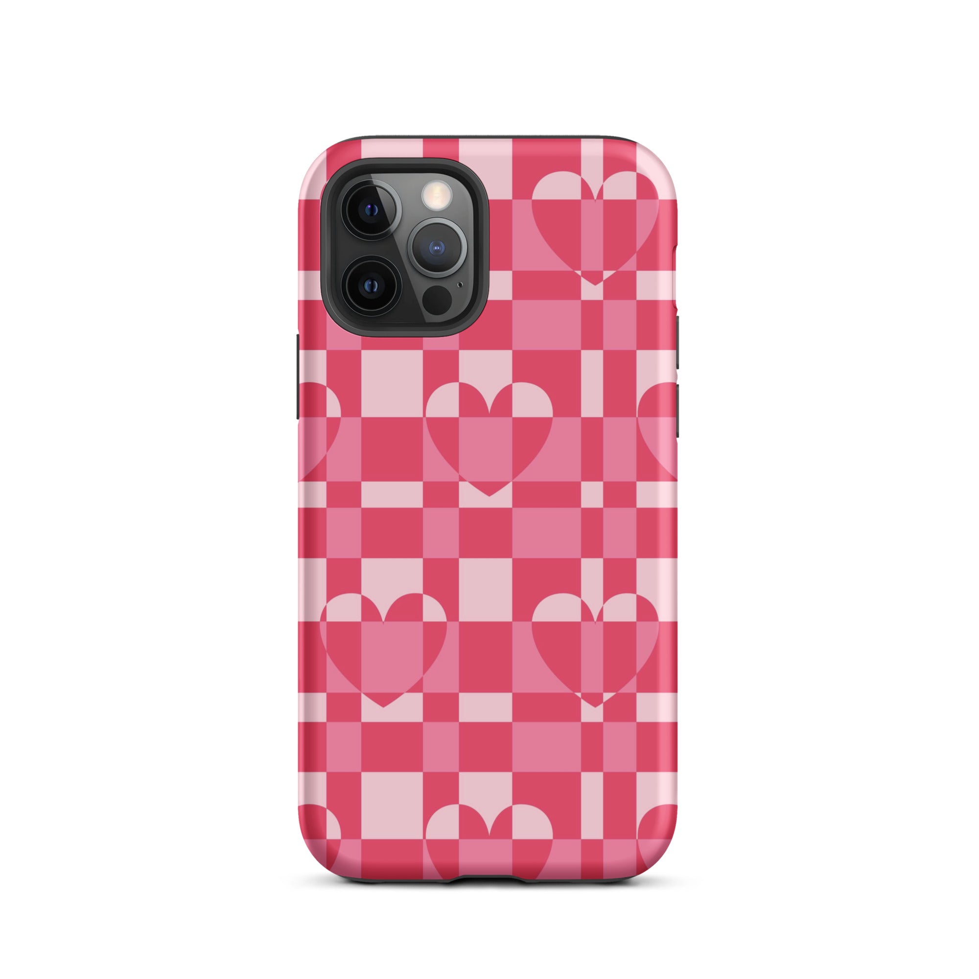 Hearts Checkered iPhone Case iPhone 12 Pro Matte
