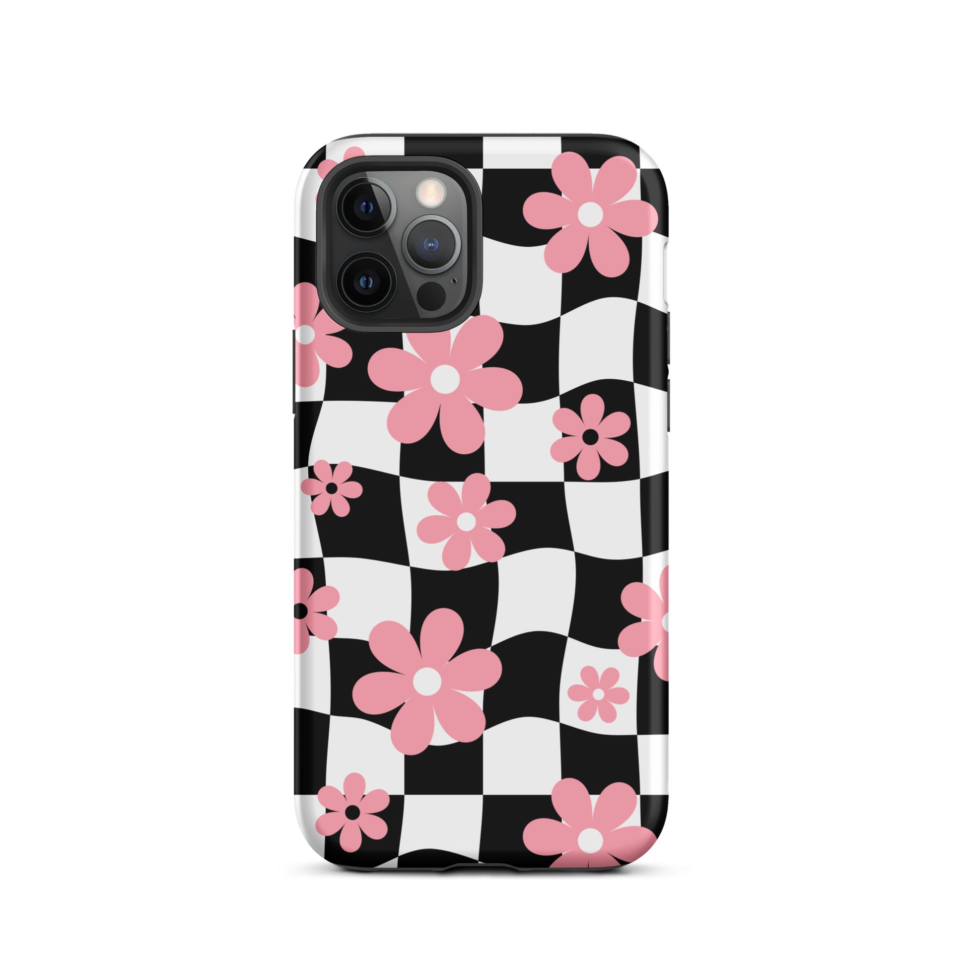 Floral Wavy Checkered iPhone Case iPhone 12 Pro Matte
