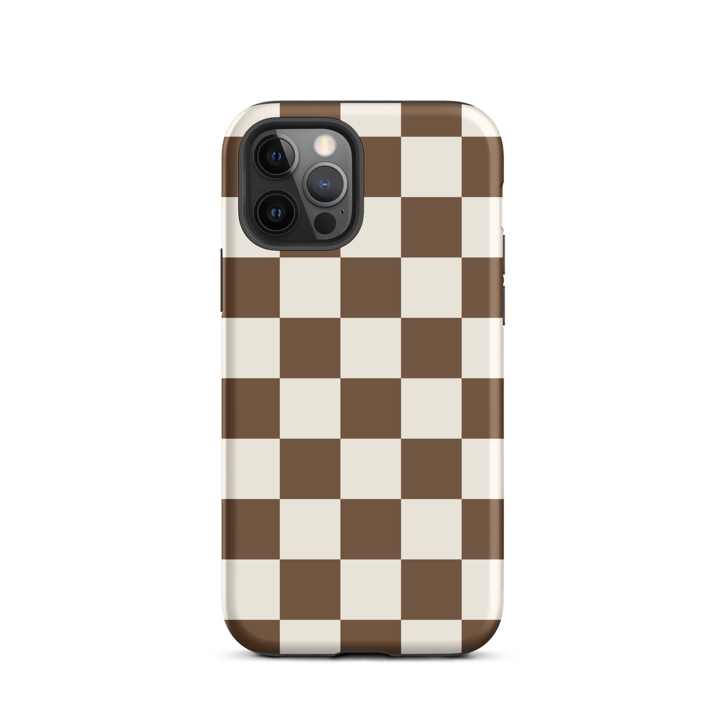 Brown Checkered iPhone Case iPhone 12 Pro Matte