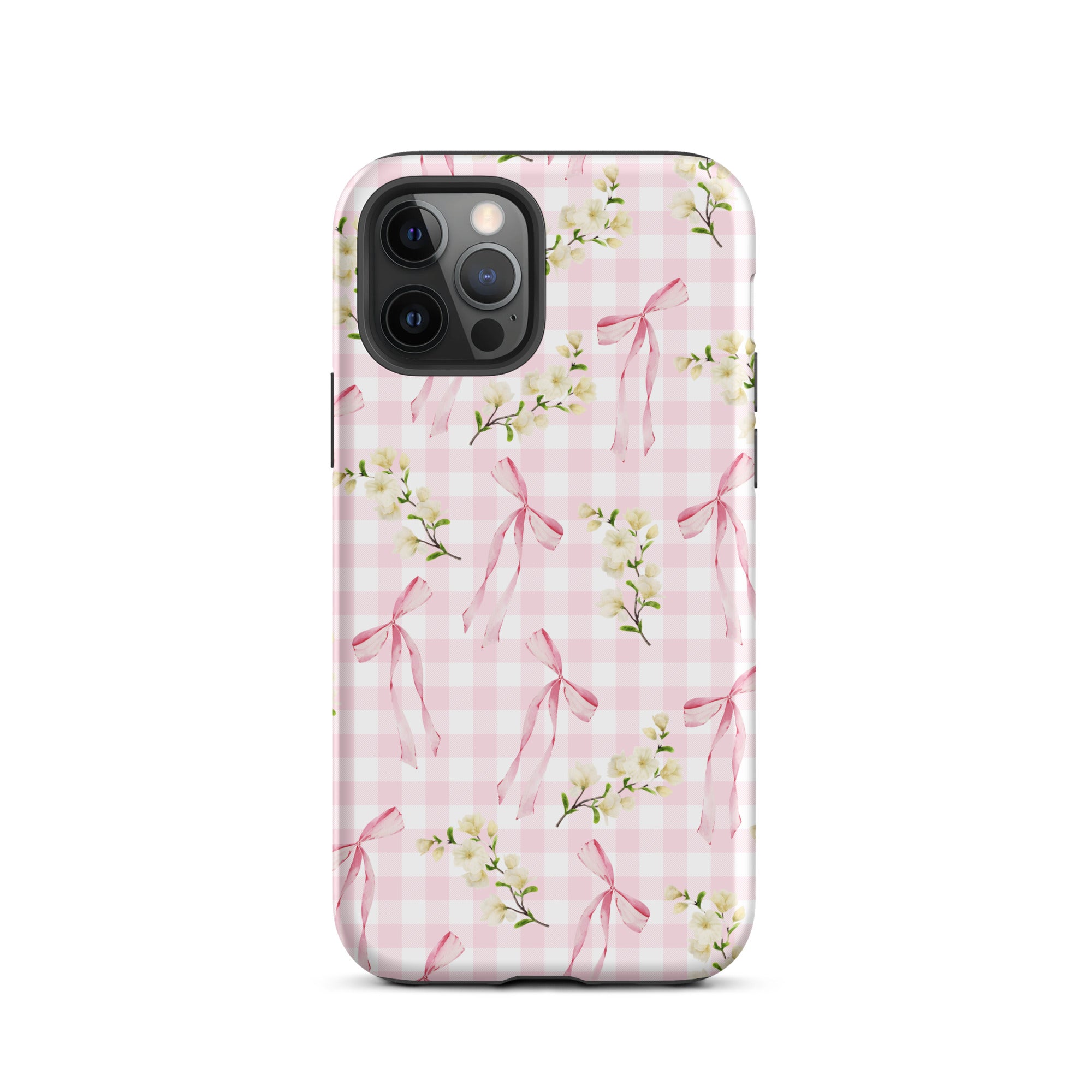 Pink Gingham Bows iPhone Case