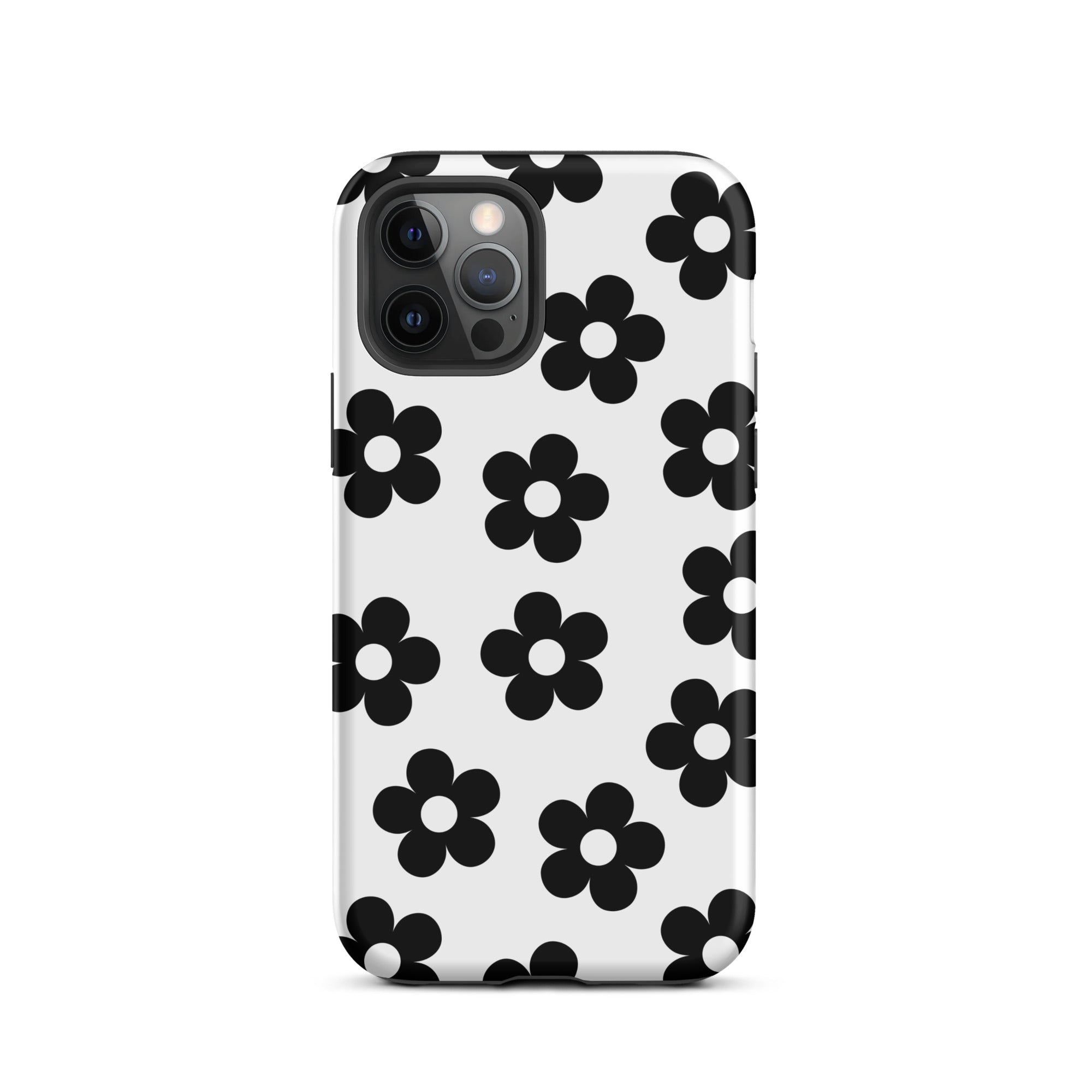 White Retro Flowers iPhone Case