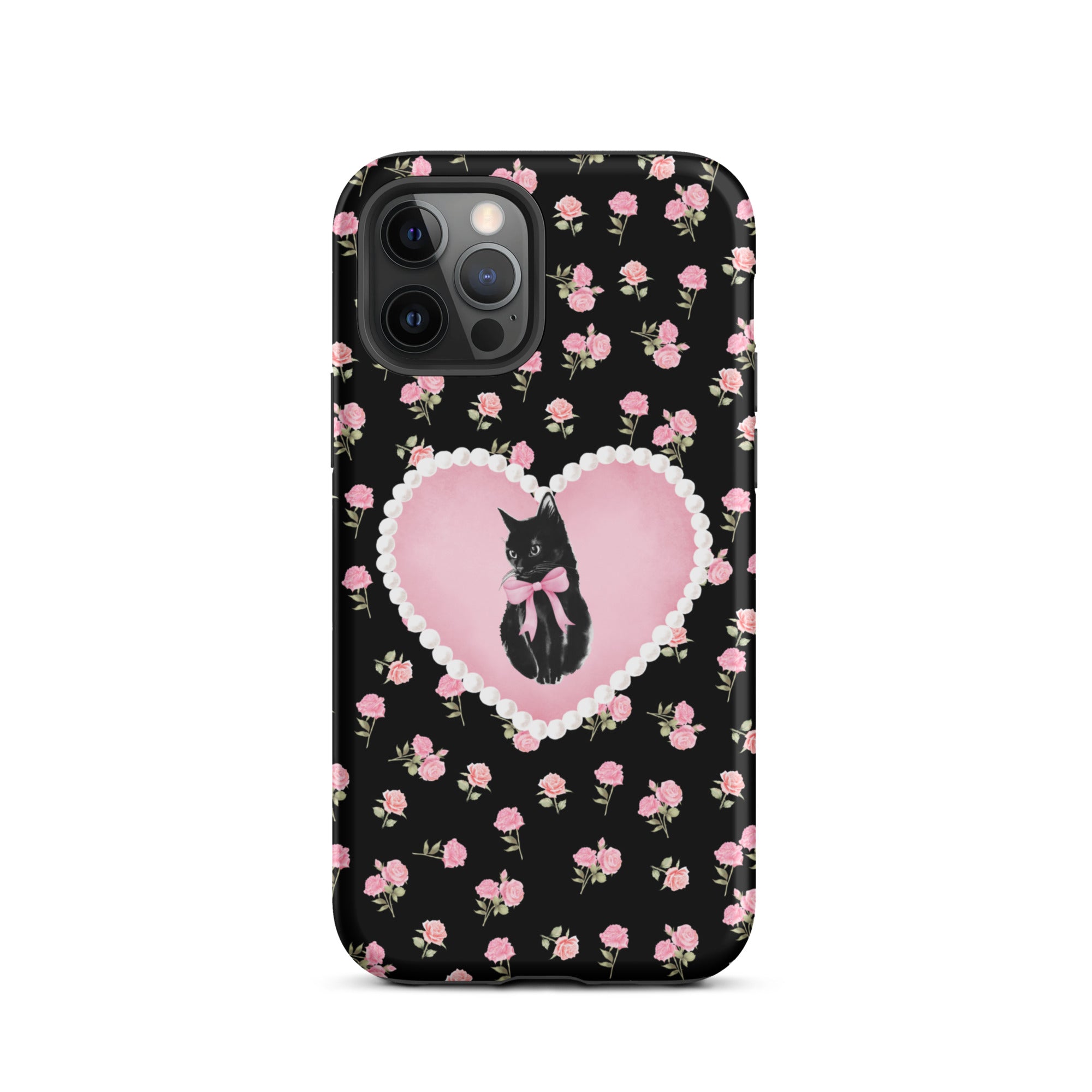 Black Féline Roses iPhone Case