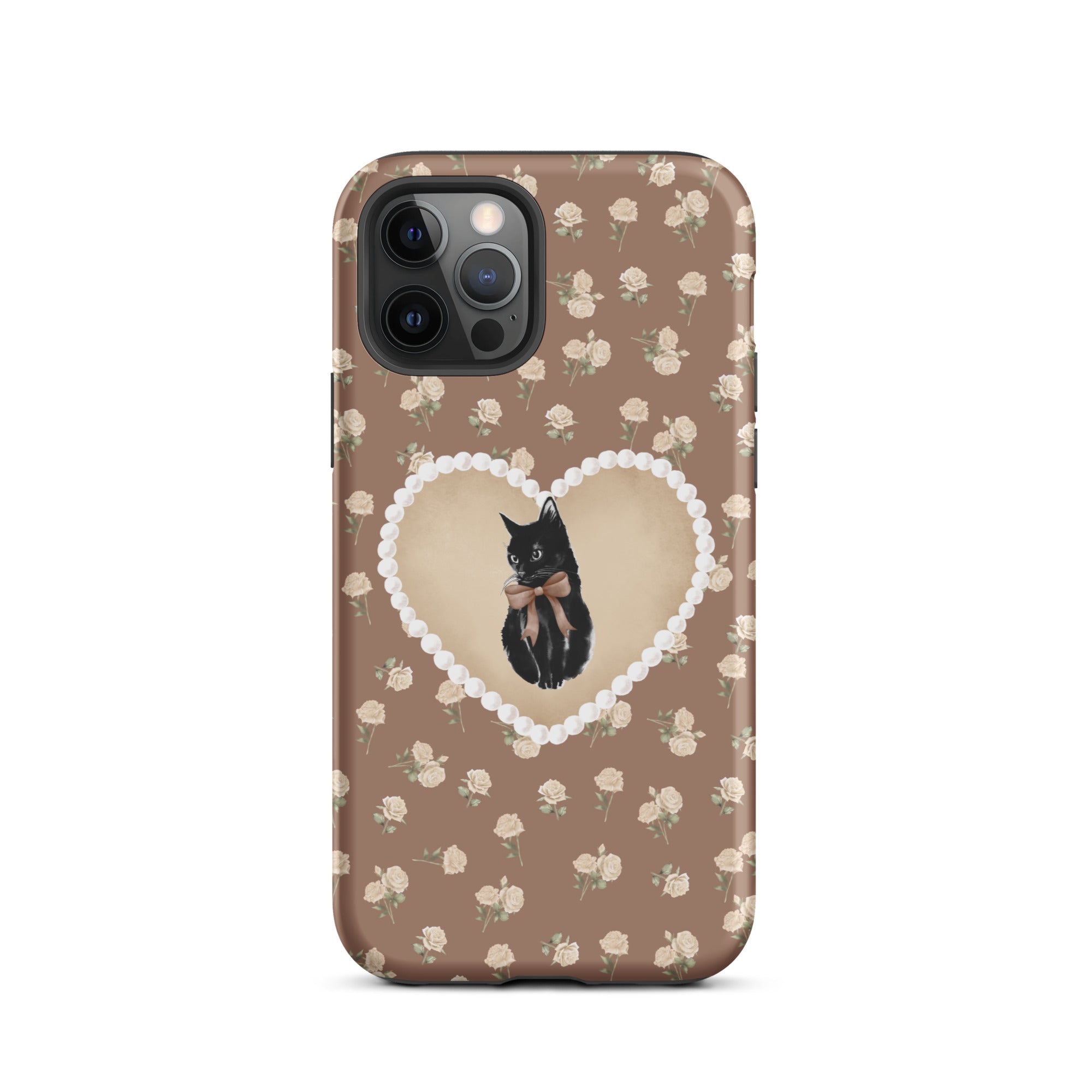 Brown Féline Roses iPhone Case