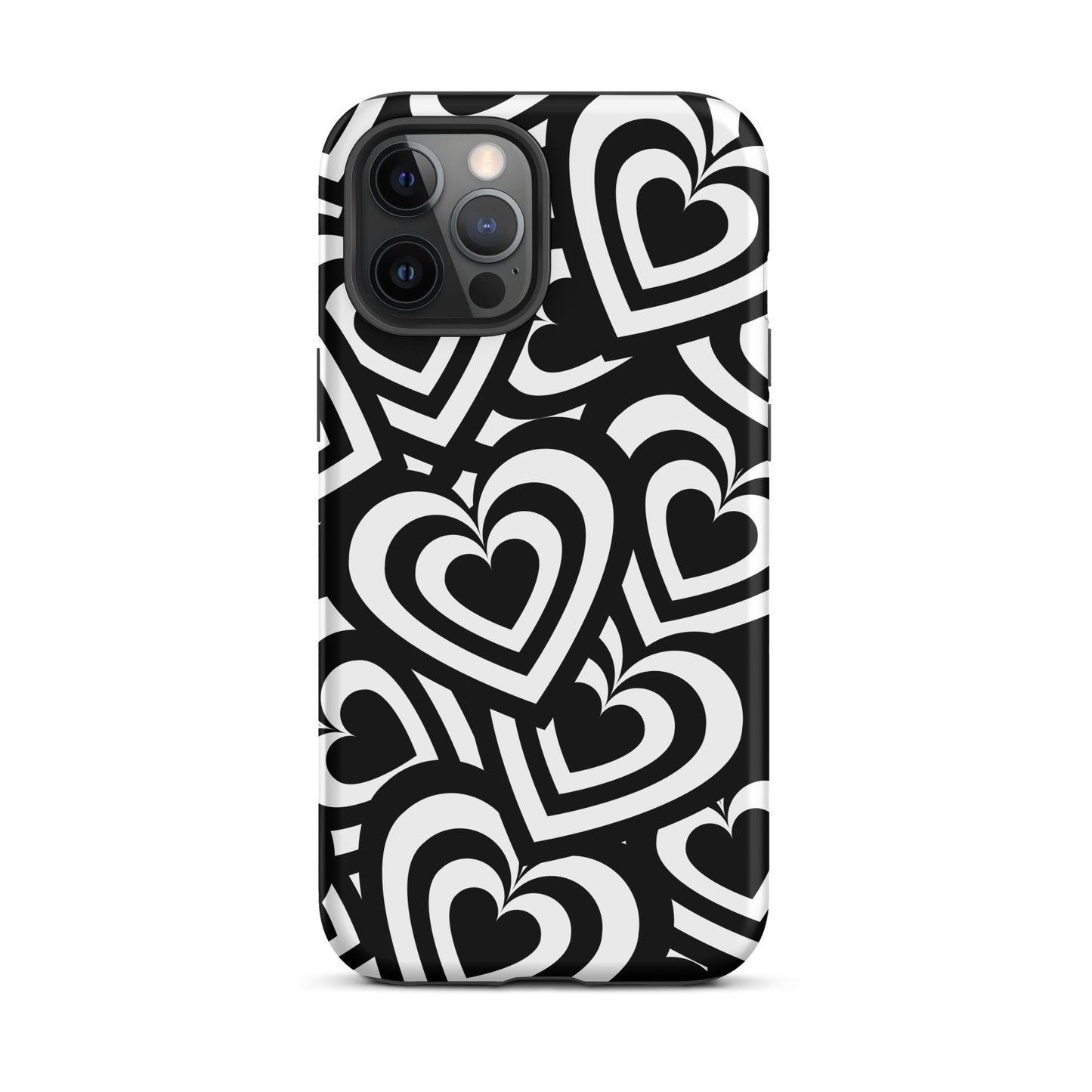 Black & White Hearts iPhone Case iPhone 12 Pro Max Matte