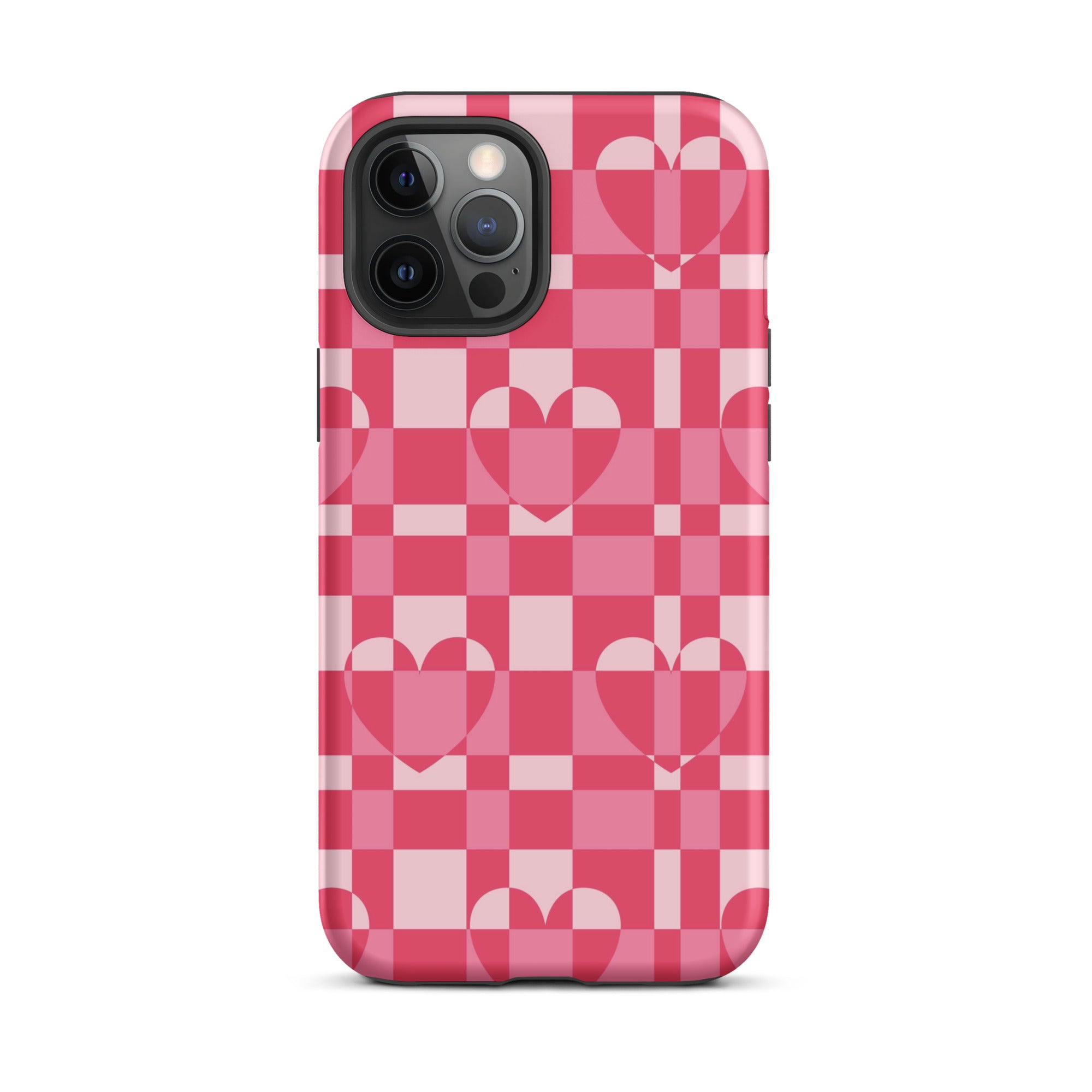 Hearts Checkered iPhone Case iPhone 12 Pro Max Matte