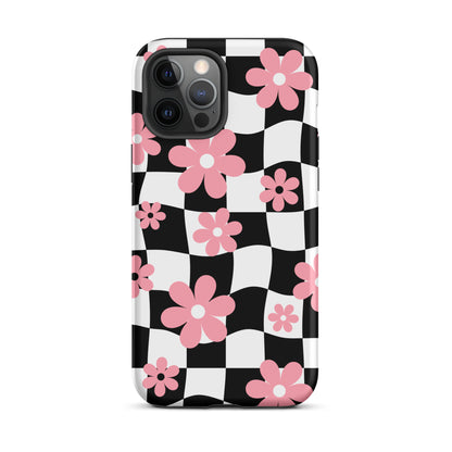Floral Wavy Checkered iPhone Case iPhone 12 Pro Max Matte