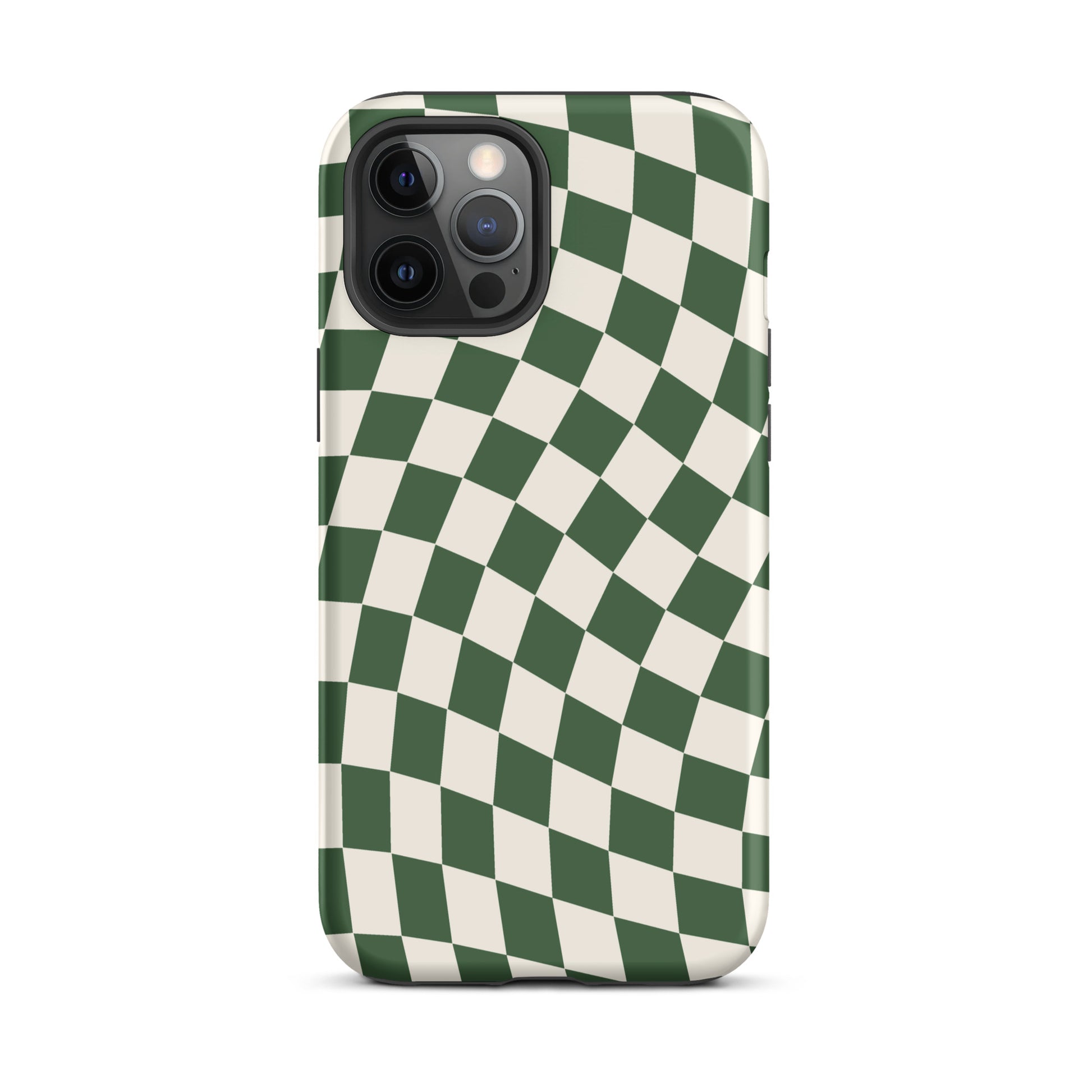 Green Wavy Checkered iPhone Case iPhone 12 Pro Max Matte