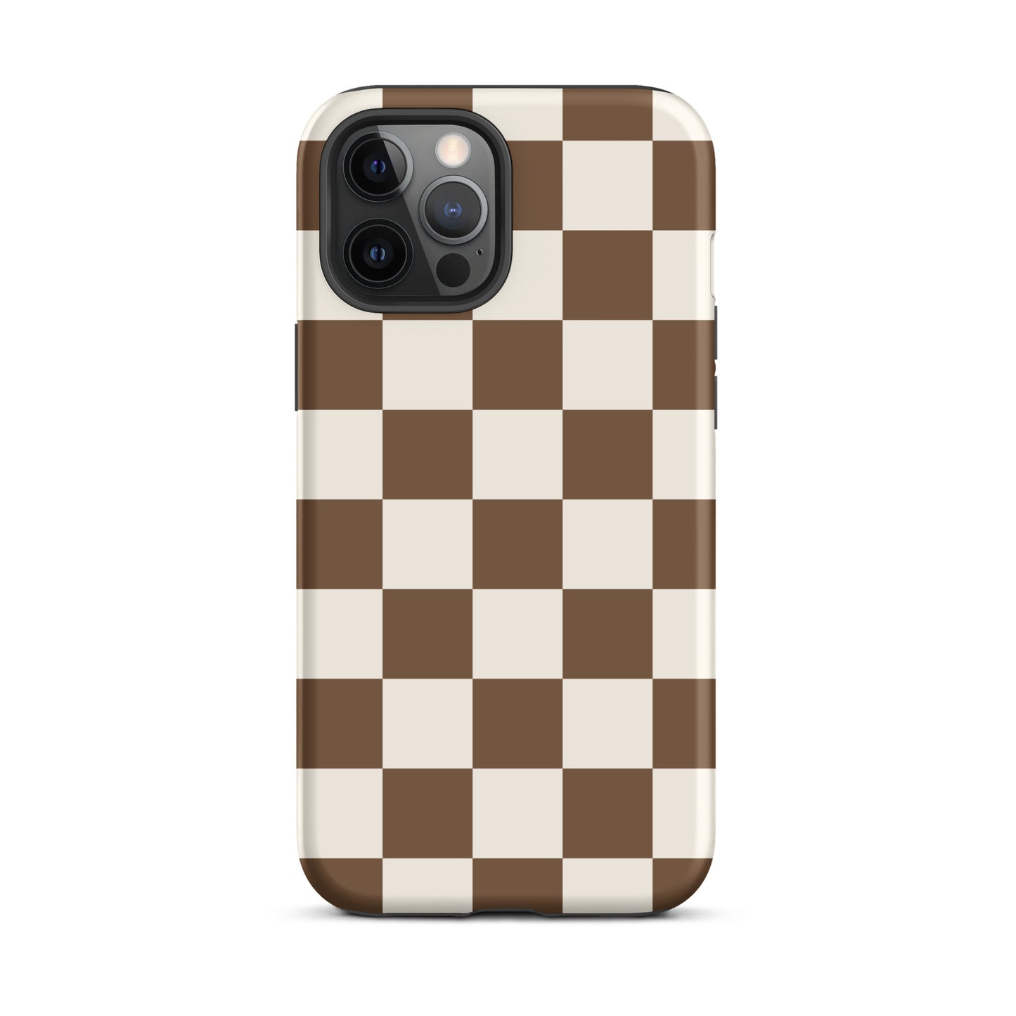 Brown Checkered iPhone Case iPhone 12 Pro Max Matte