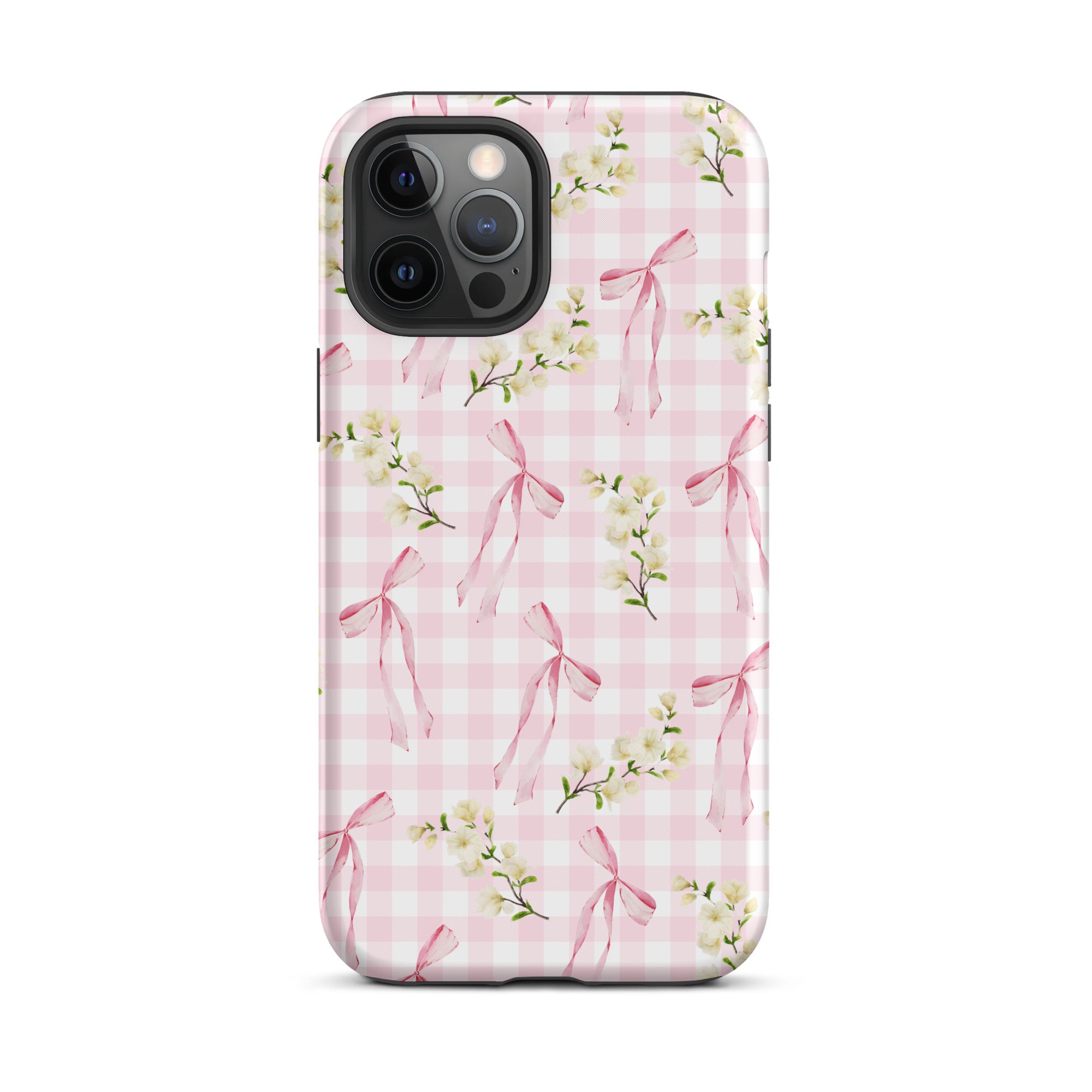 Pink Gingham Bows iPhone Case