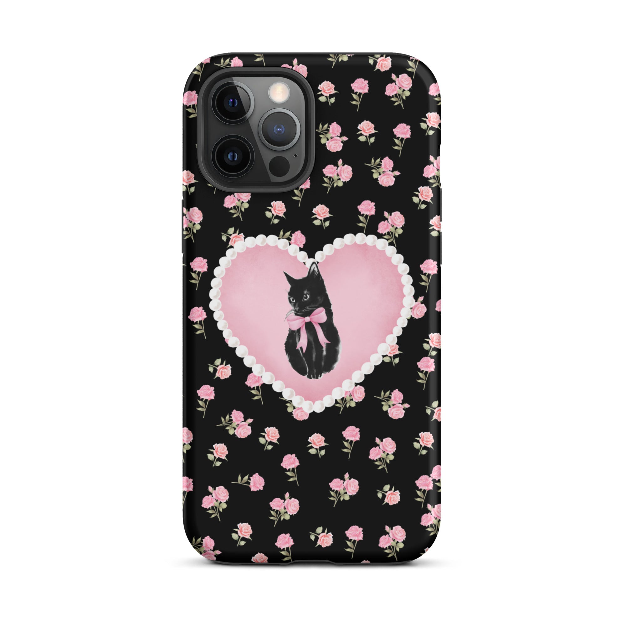 Black Féline Roses iPhone Case