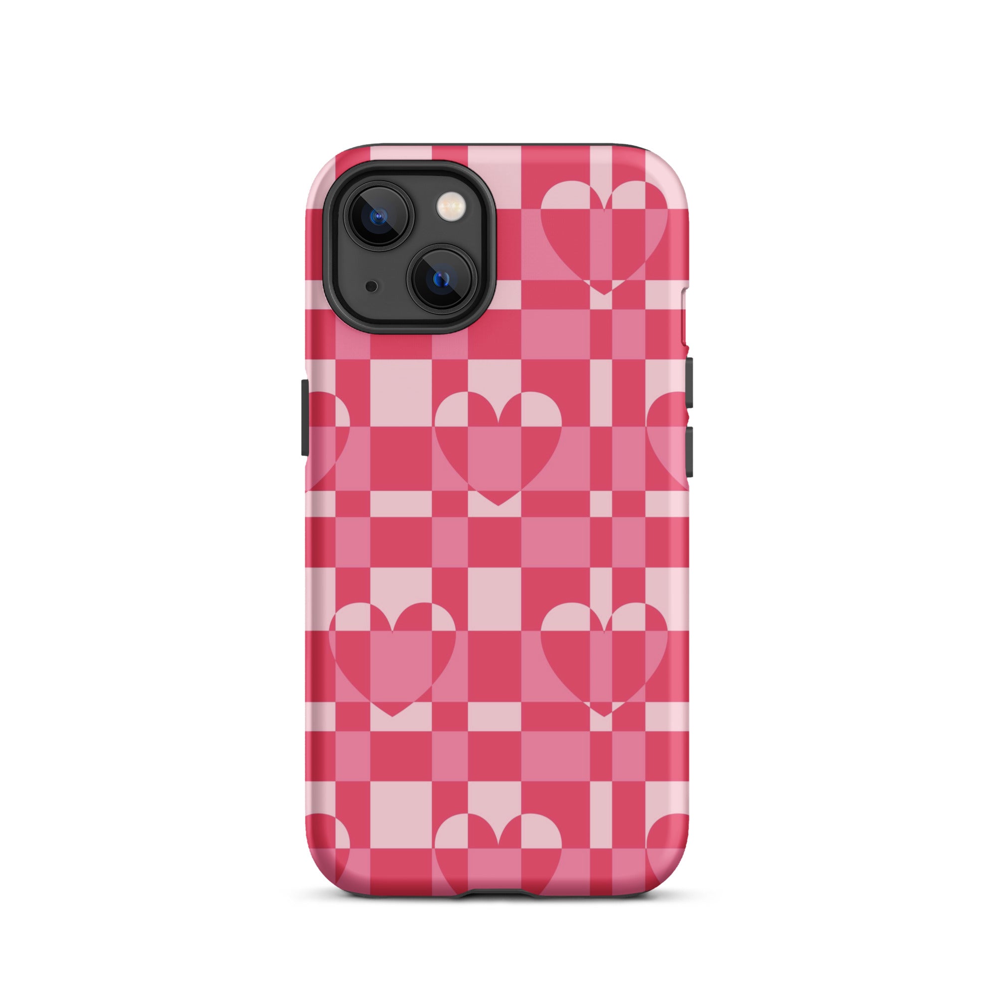Hearts Checkered iPhone Case iPhone 13 Matte