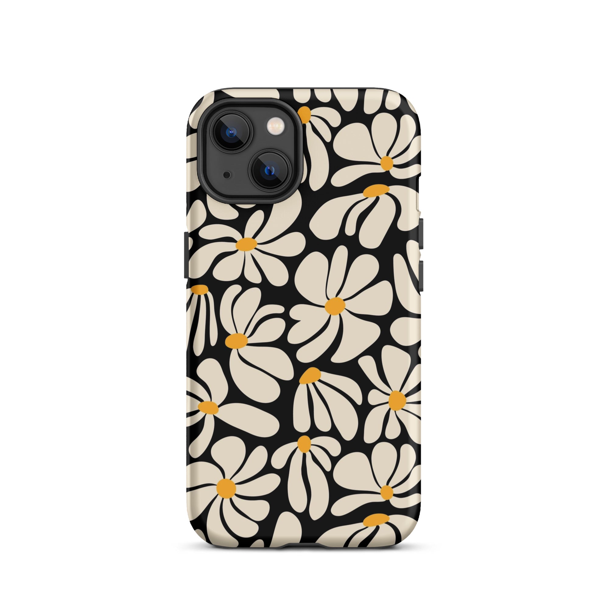 Black Retro Flowers iPhone Case iPhone 13 Matte