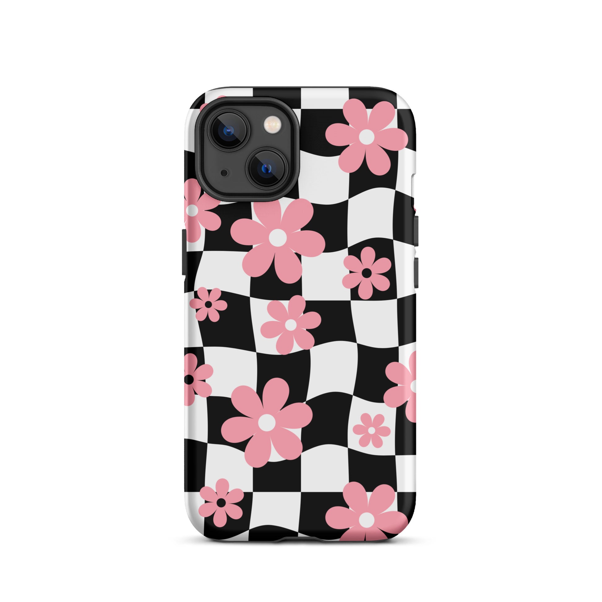 Floral Wavy Checkered iPhone Case iPhone 13 Matte