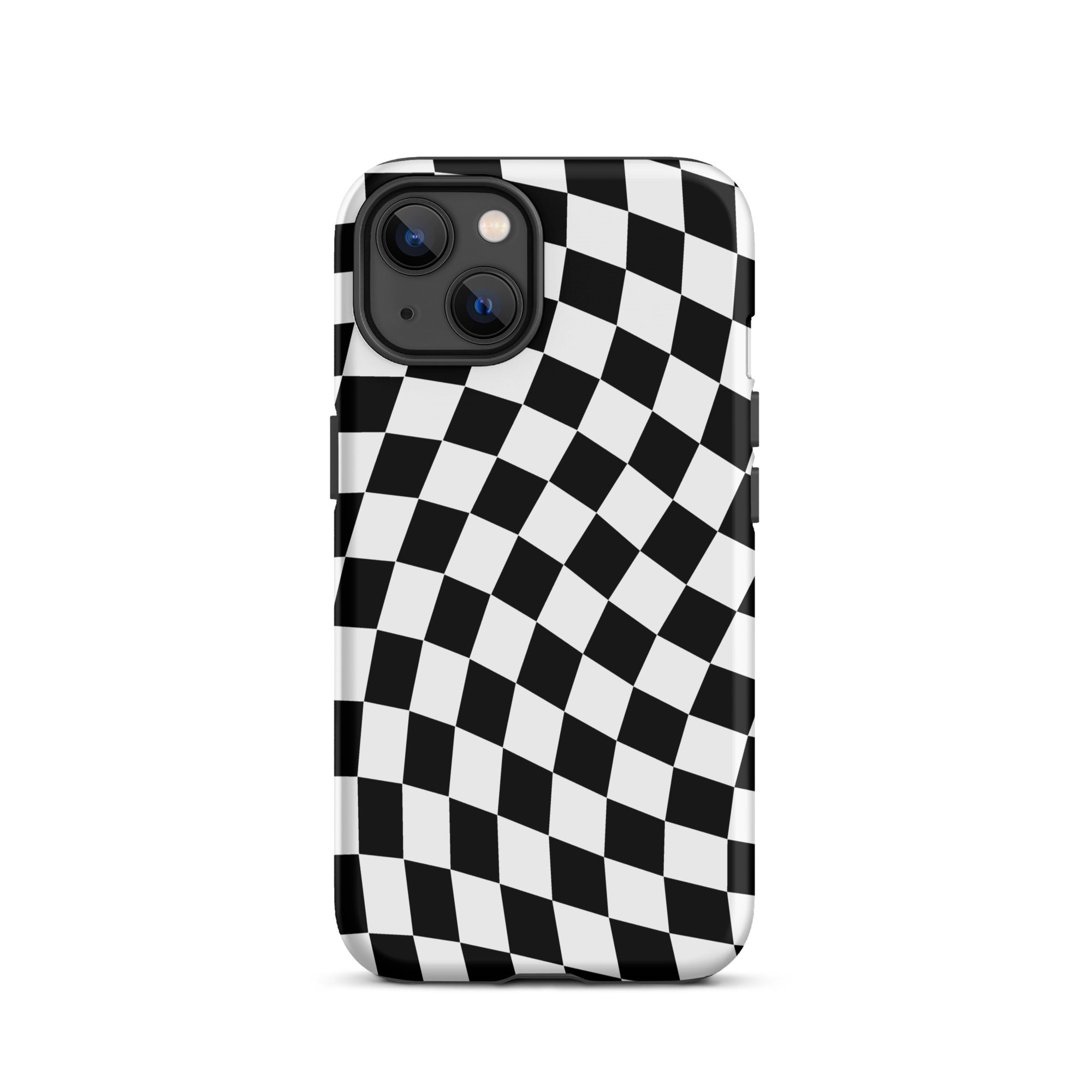 Black Wavy Checkered iPhone Case iPhone 13 Matte