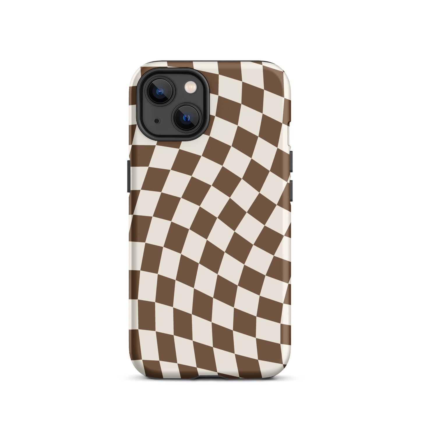 Brown Wavy Checkered iPhone Case iPhone 13 Matte