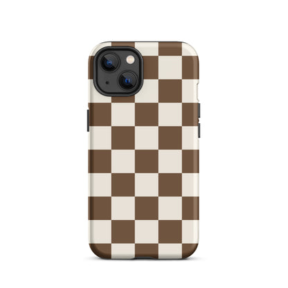 Brown Checkered iPhone Case iPhone 13 Matte