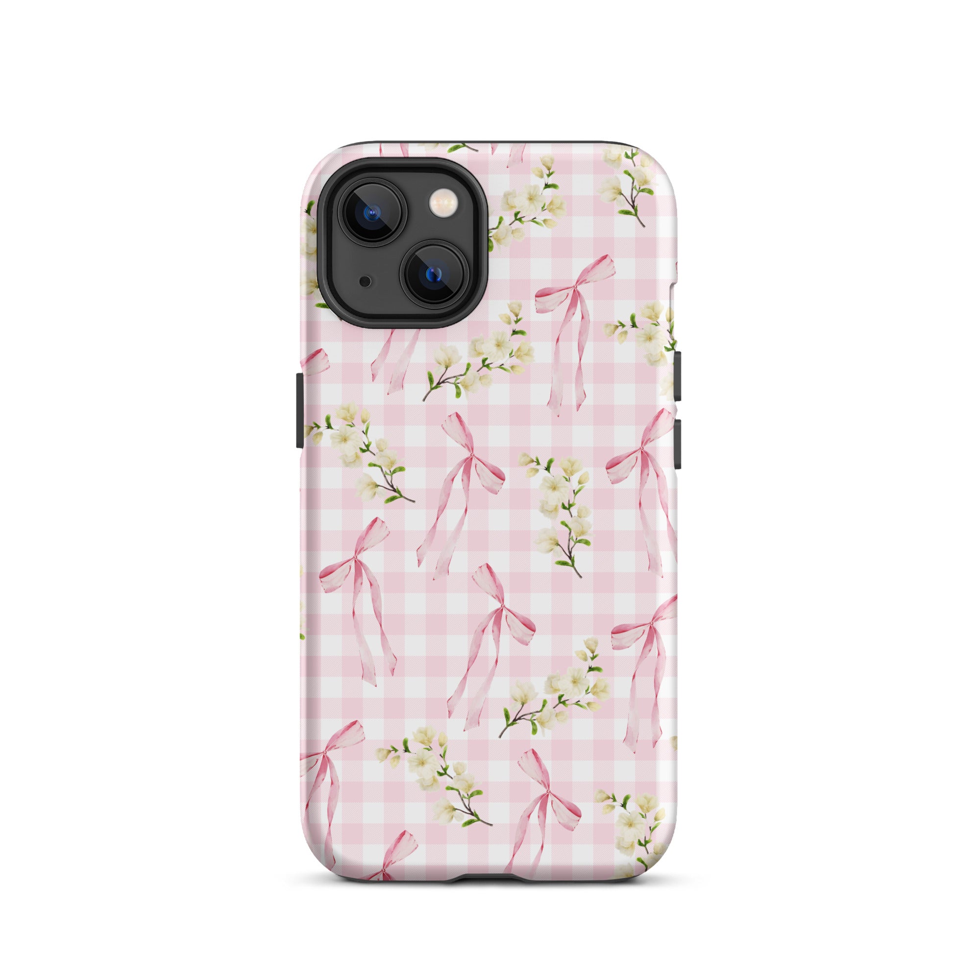 Pink Gingham Bows iPhone Case