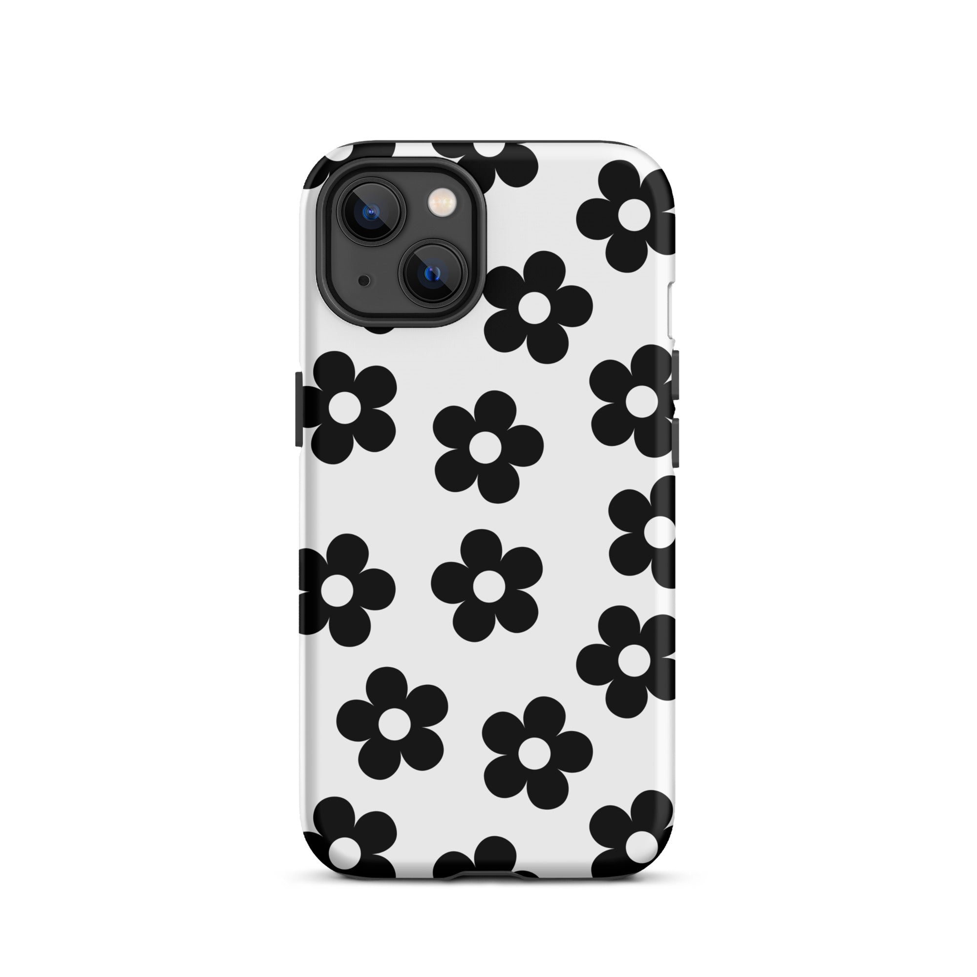 White Retro Flowers iPhone Case