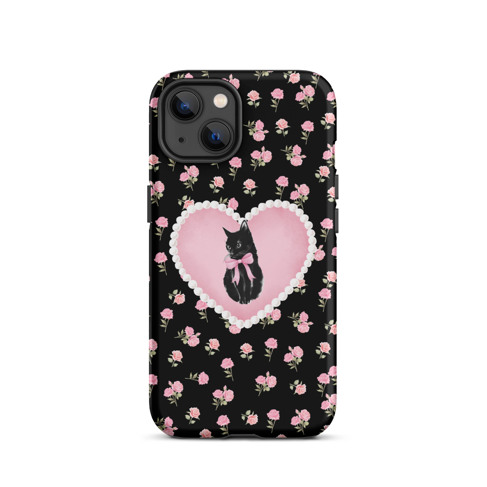 Black Féline Roses iPhone Case