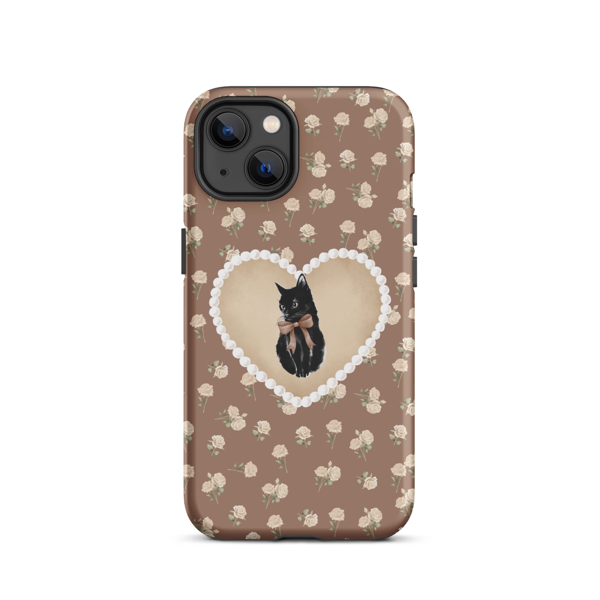 Brown Féline Roses iPhone Case