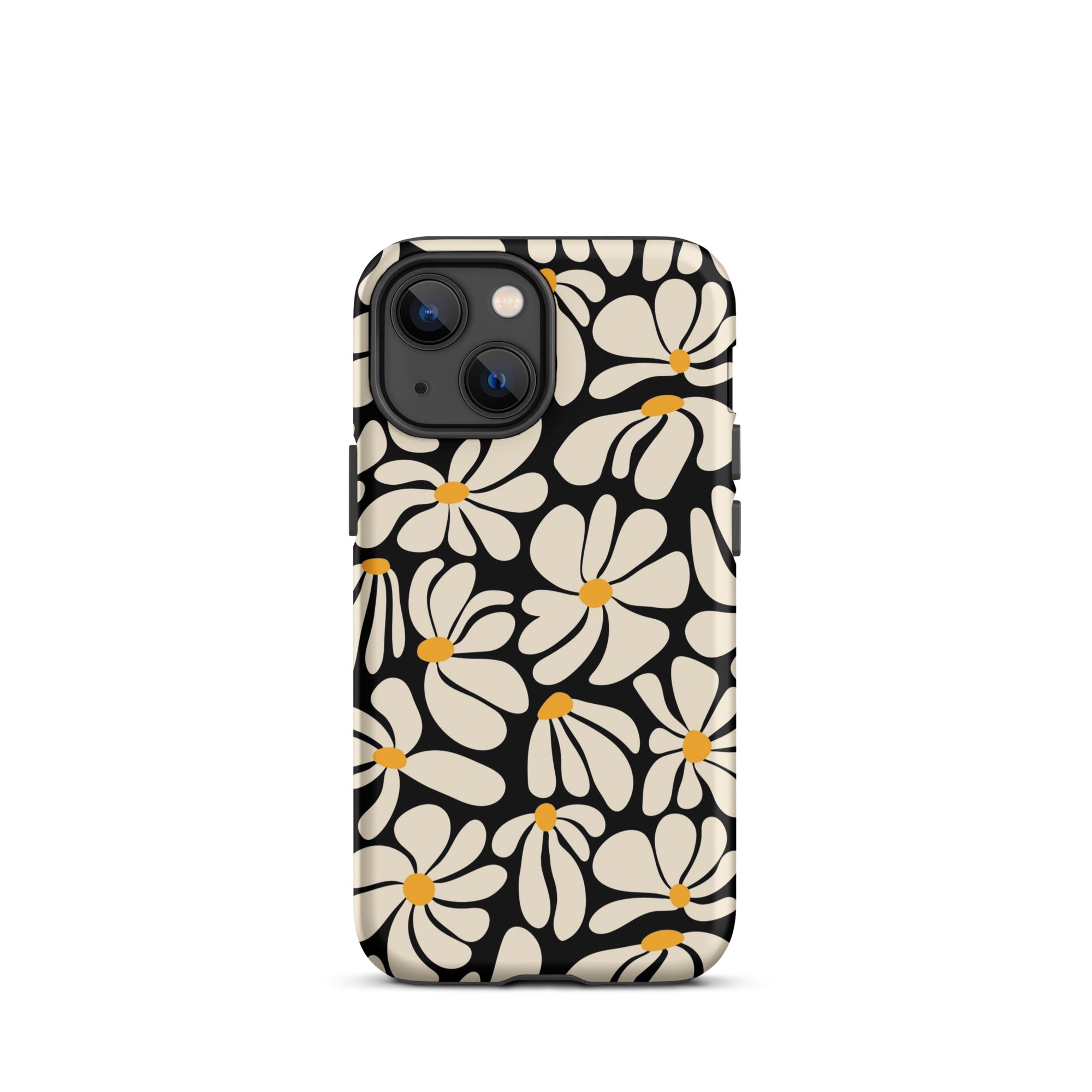 Black Retro Flowers iPhone Case iPhone 13 mini Matte