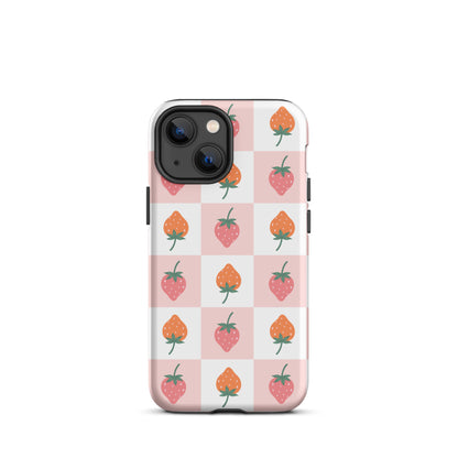 Strawberry Checkered iPhone Case iPhone 13 mini Matte