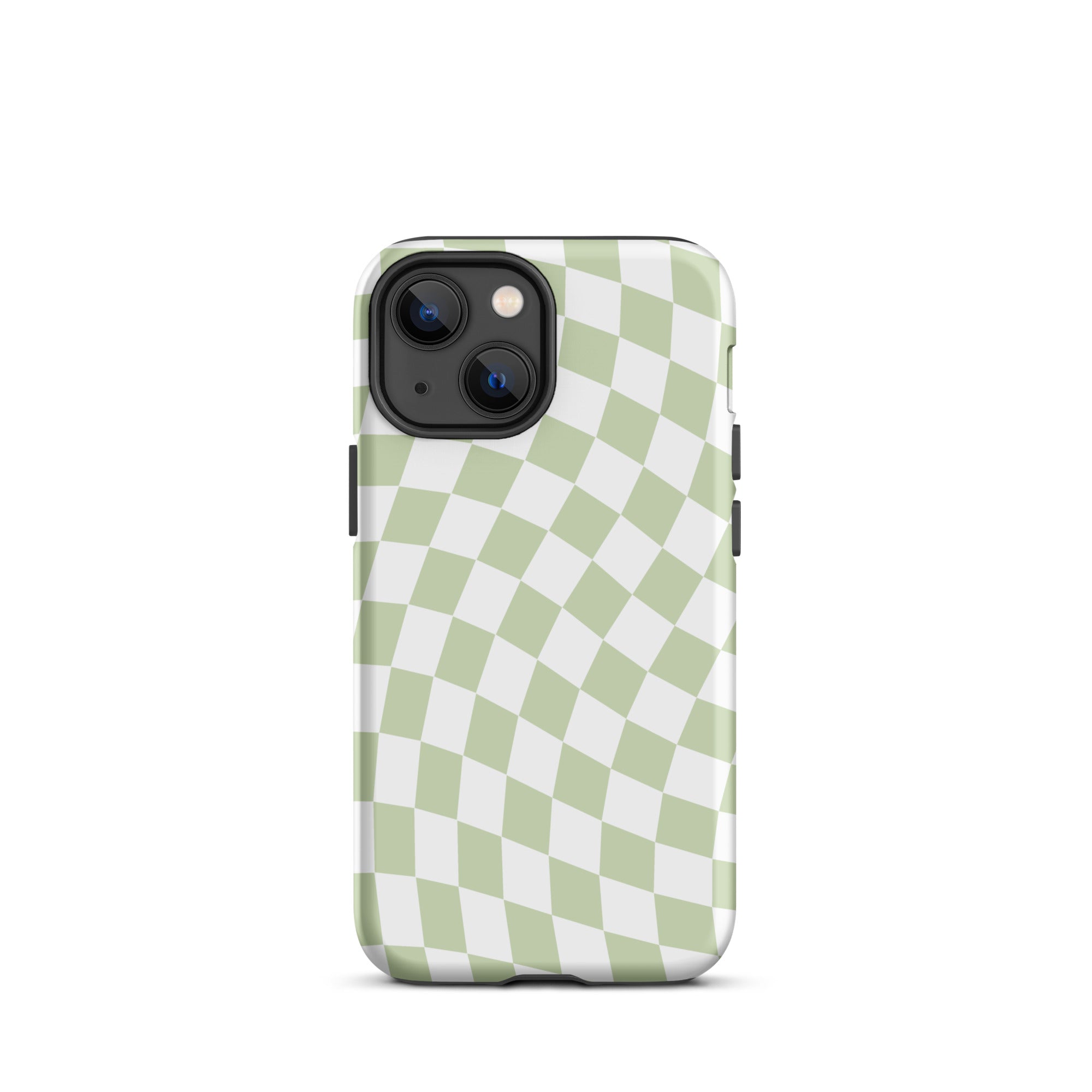 Light Green Wavy Checkered iPhone Case
